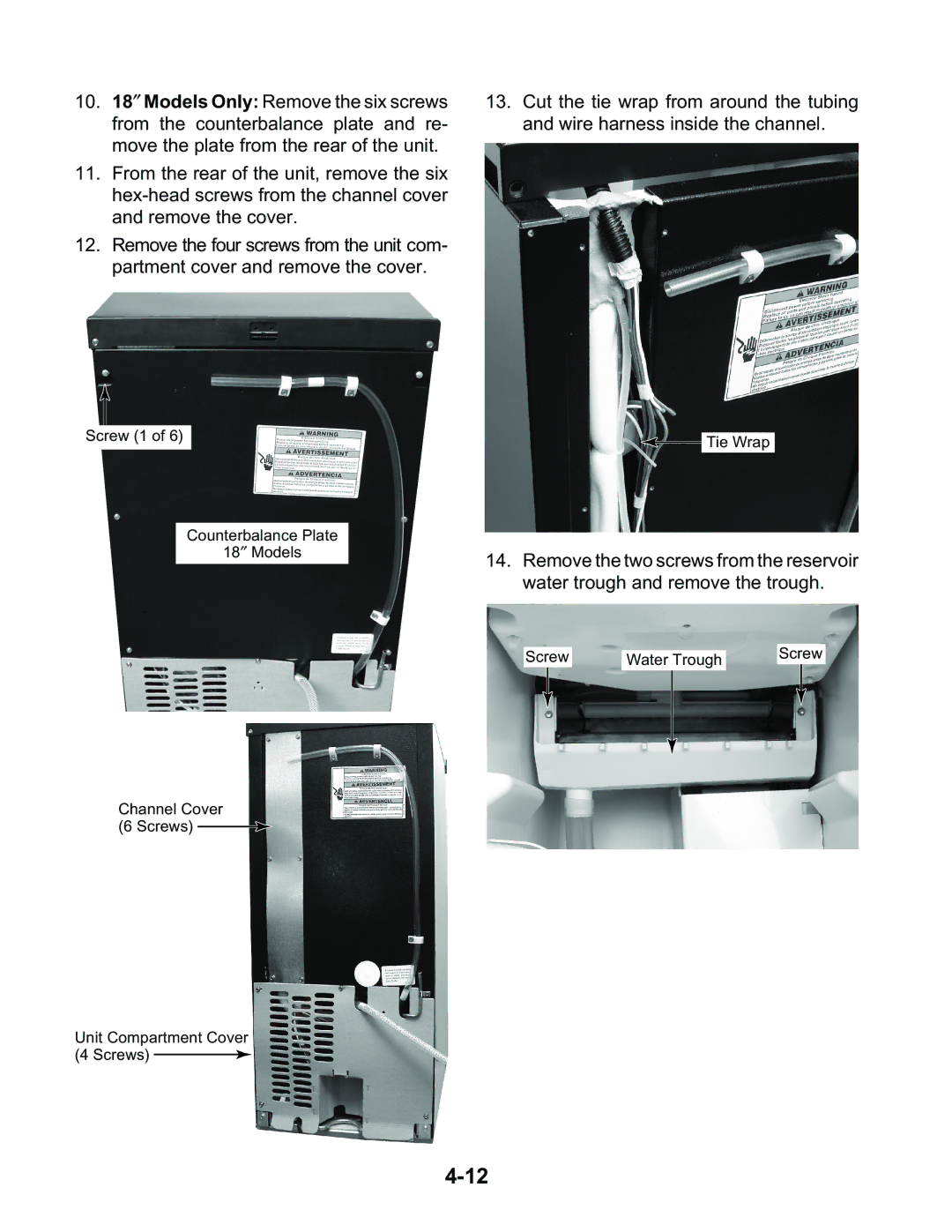 KitchenAid KUIA15RRL, KUIA15NLH, KUIA18NNJ, KUIA18PNL, KUIA15PLL, KUIA15NRH, KUIS15NRH, KUIS15PRH, KUIS155H Screw Water Trough 