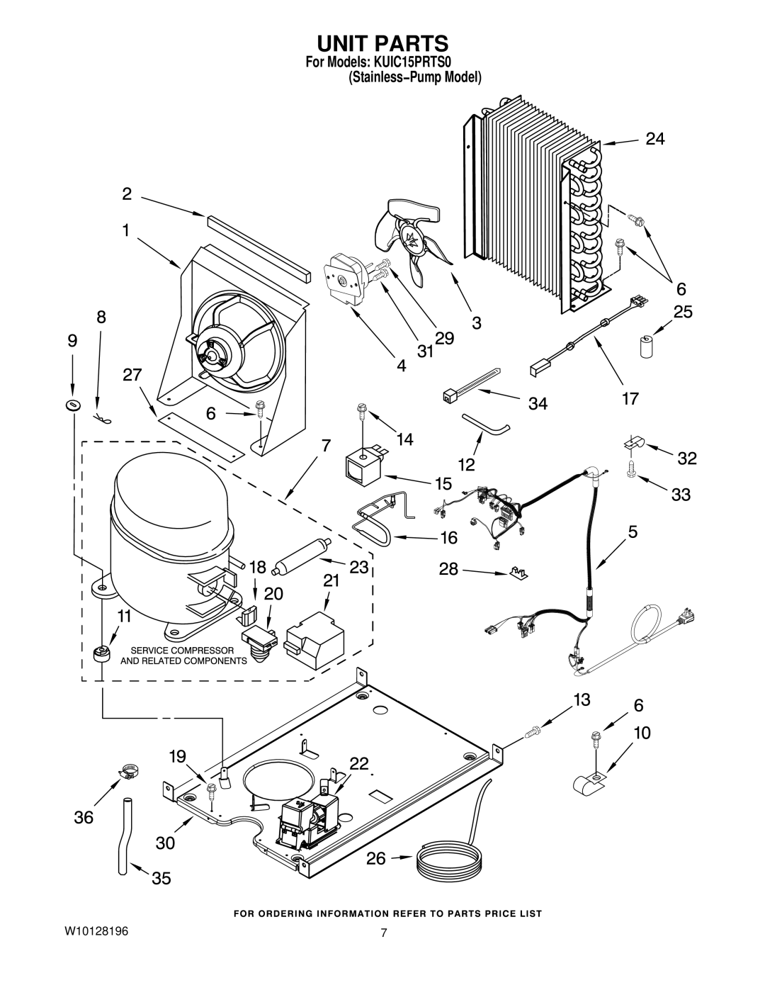 KitchenAid KUIC15PRTS0 manual Unit Parts 