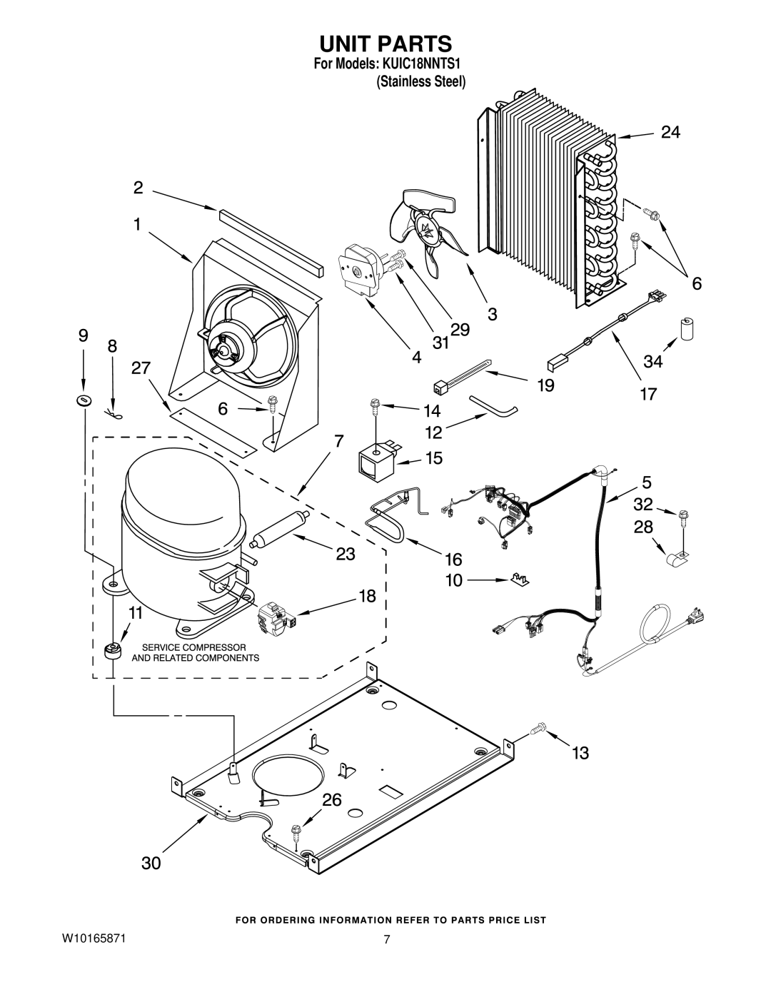 KitchenAid KUIC18NNTS1 manual Unit Parts 