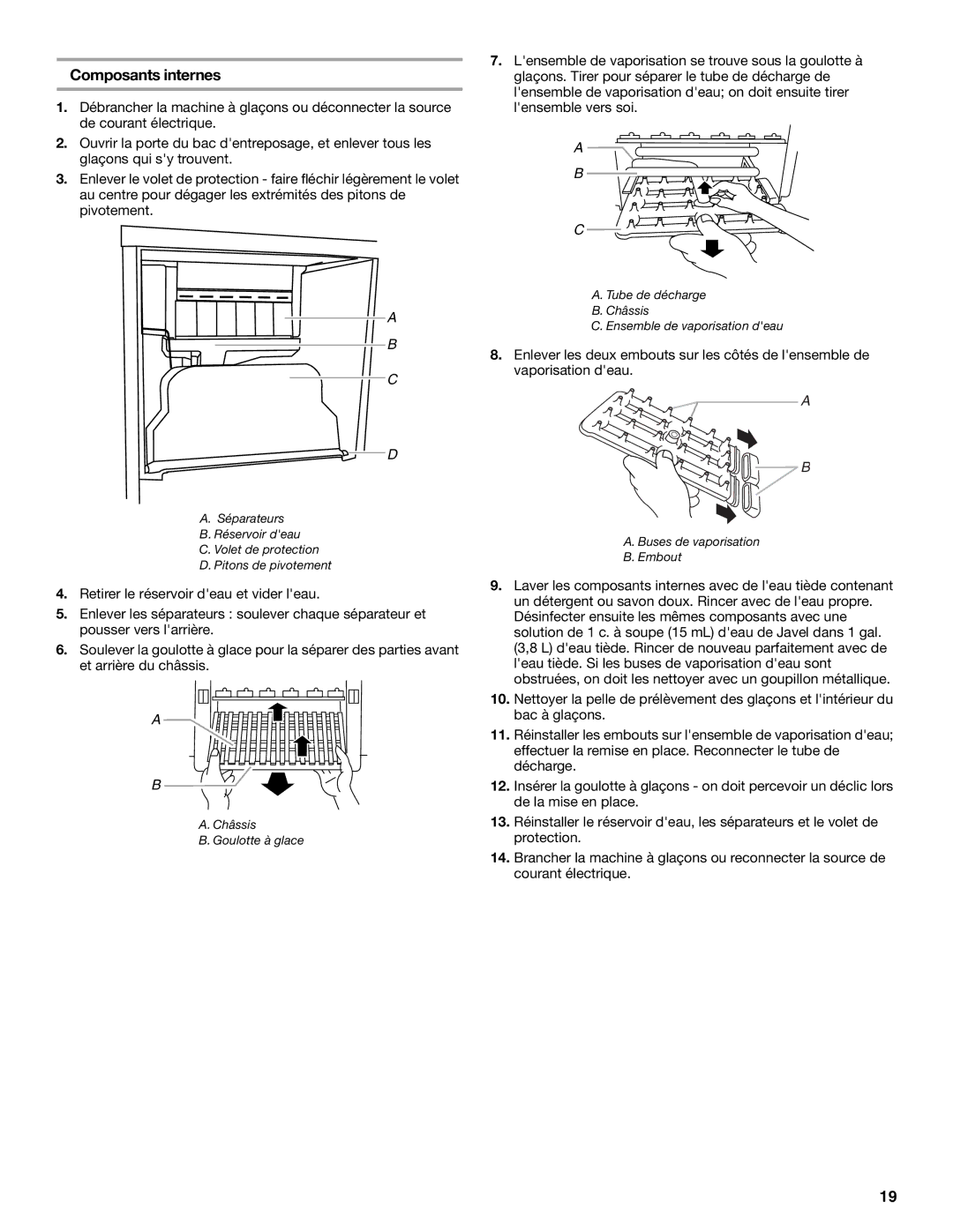 KitchenAid KUIO15NNLS manual Composants internes 