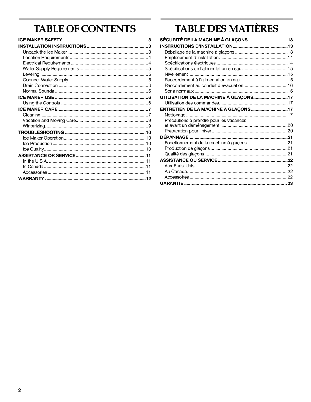 KitchenAid KUIO15NNLS manual Table DES Matières 