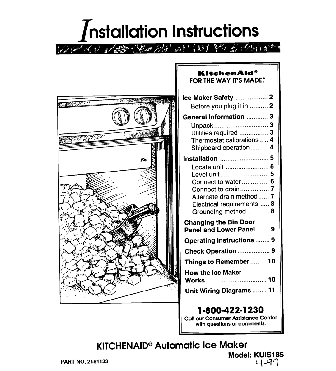 KitchenAid KUIS185 manual 
