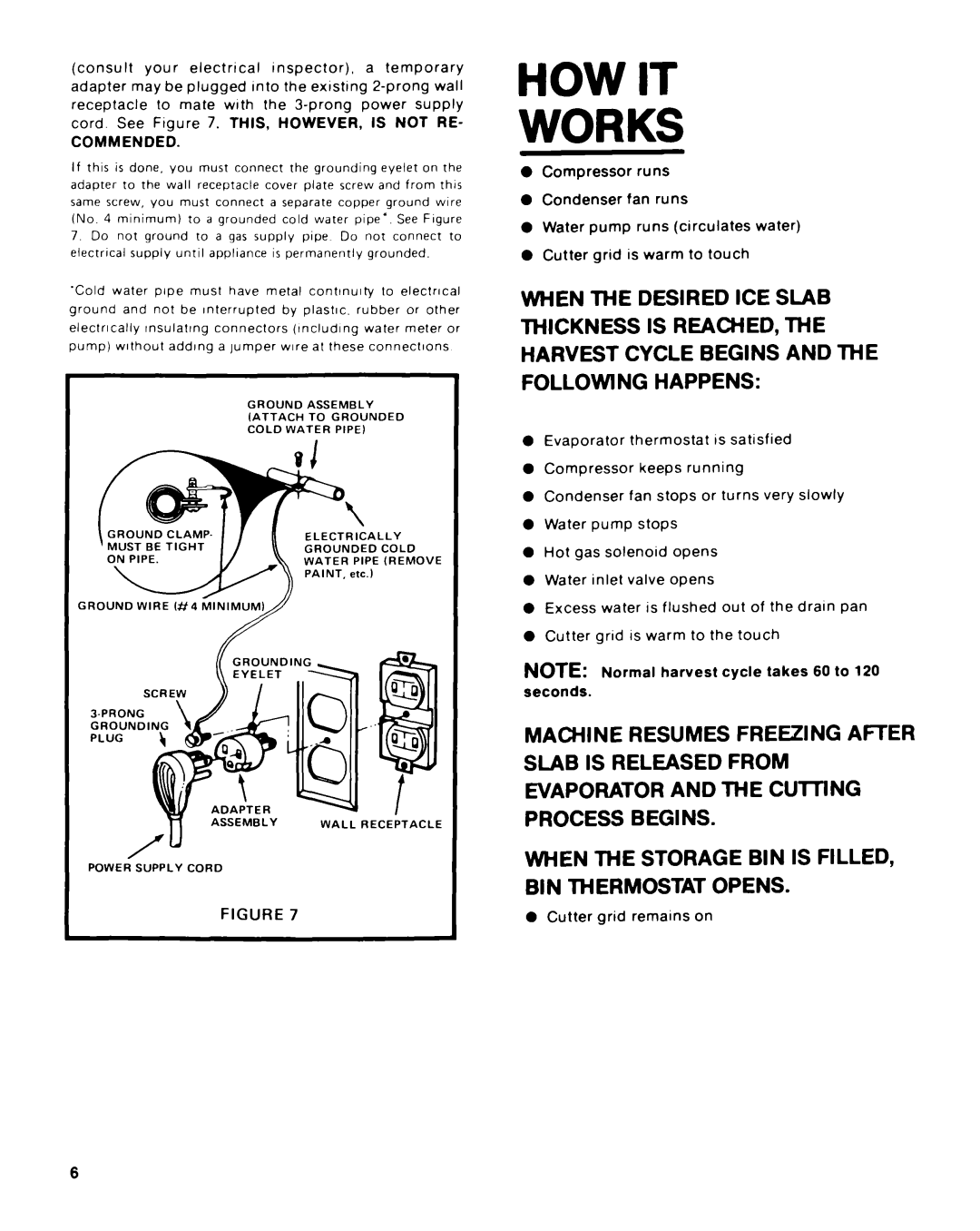 KitchenAid KUIS185S manual HOW IT Works, Commended, Compressor runs Condenser fan runs 