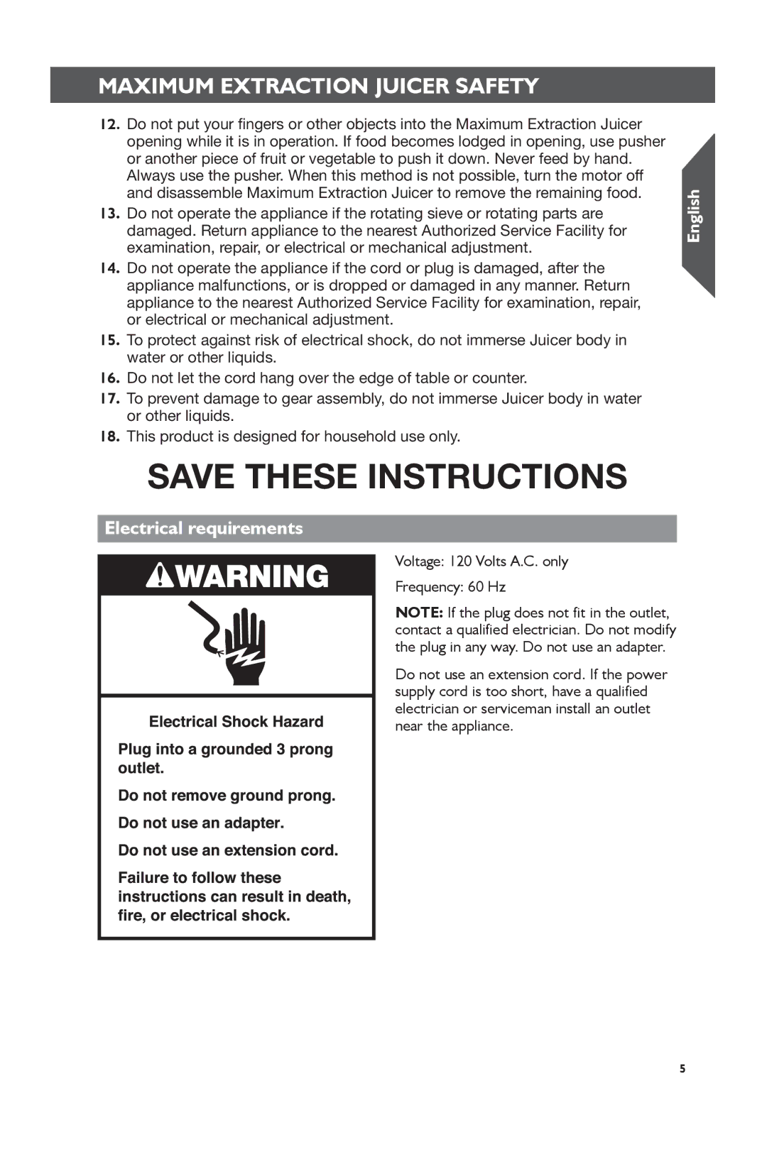 KitchenAid KVJ0111 manual Electrical requirements 