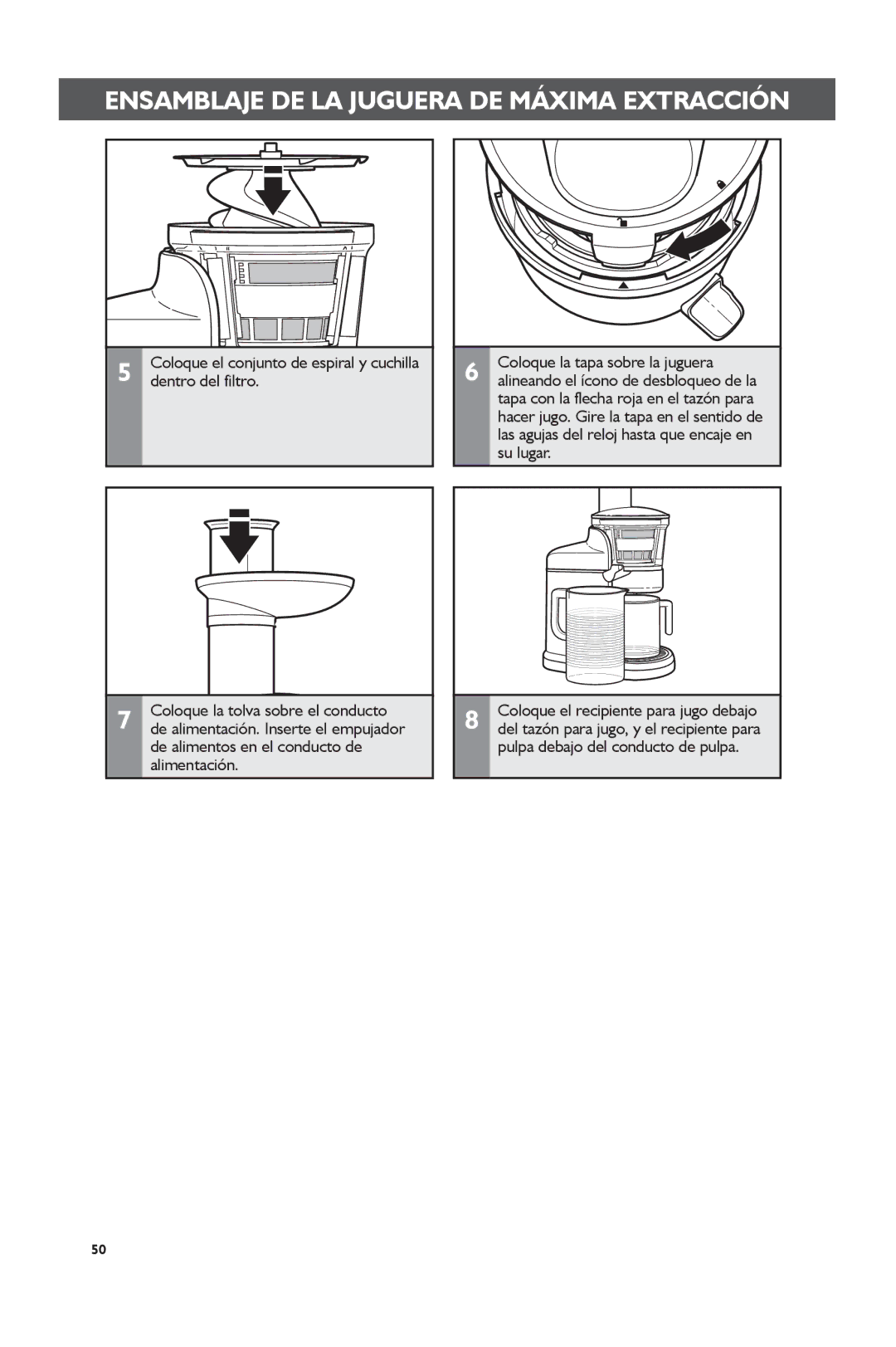 KitchenAid KVJ0111 manual Dentro del filtro 