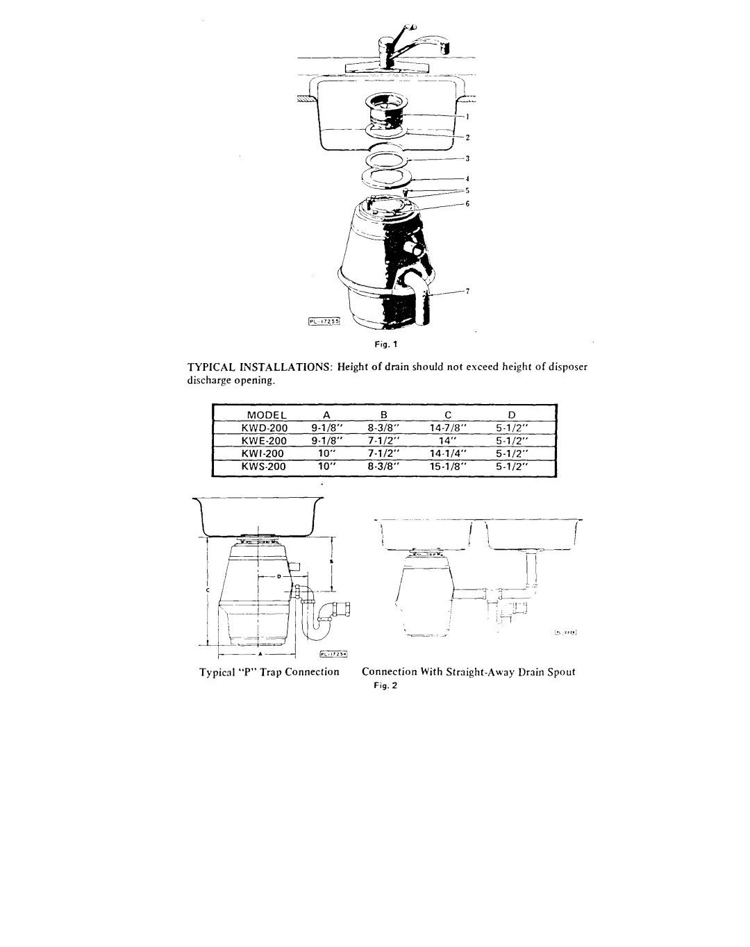 KitchenAid KWD-2C0, KWS-200, KWE-200, KWI-200 installation instructions Typical Installations 