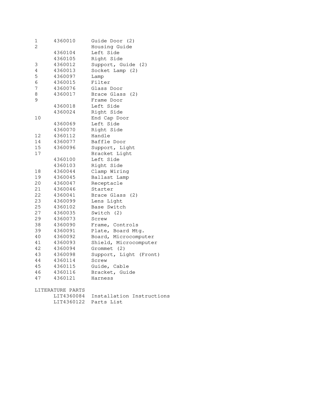 KitchenAid KWVU205YBAO manual Literature Parts 