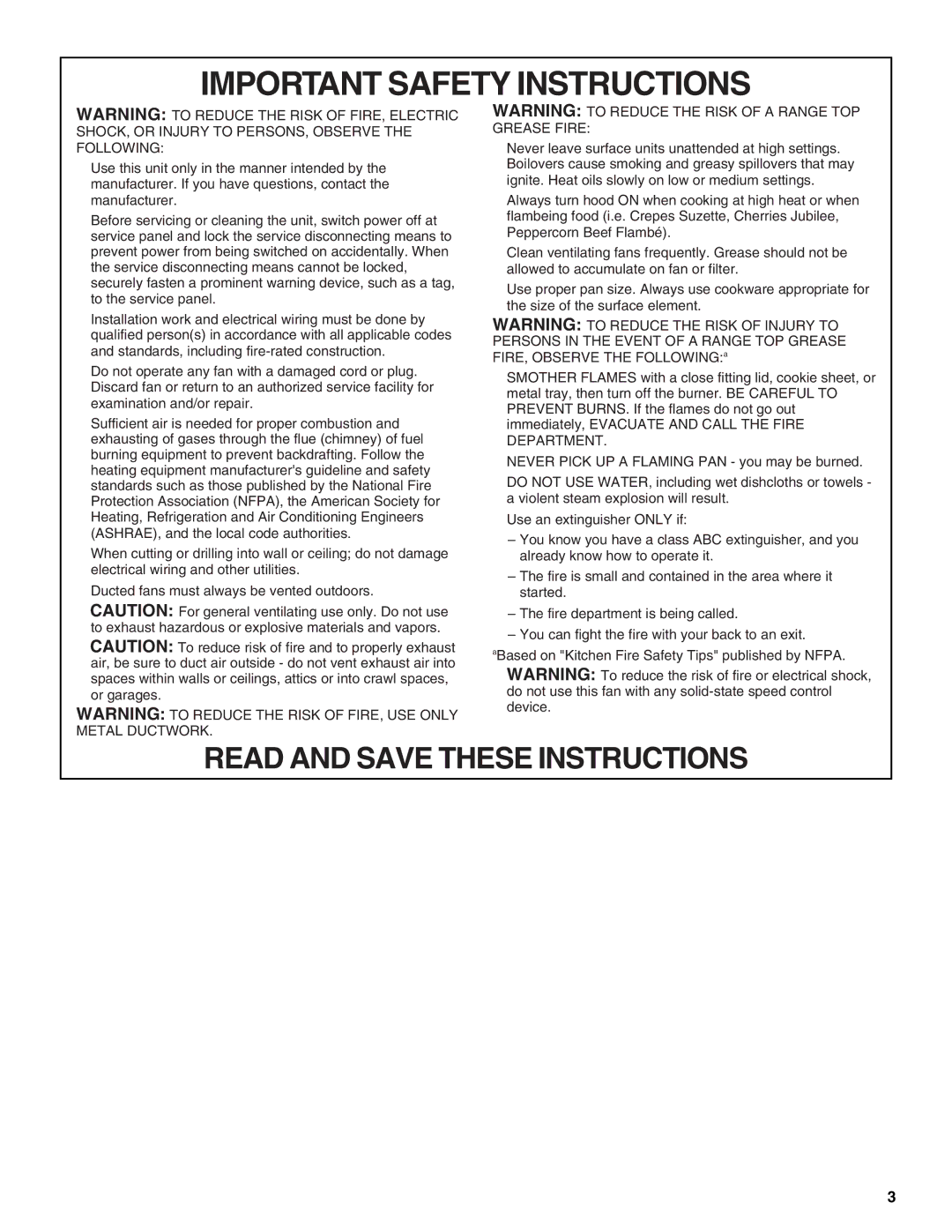 KitchenAid LI3Y7C/W10322991C installation instructions Important Safety Instructions 