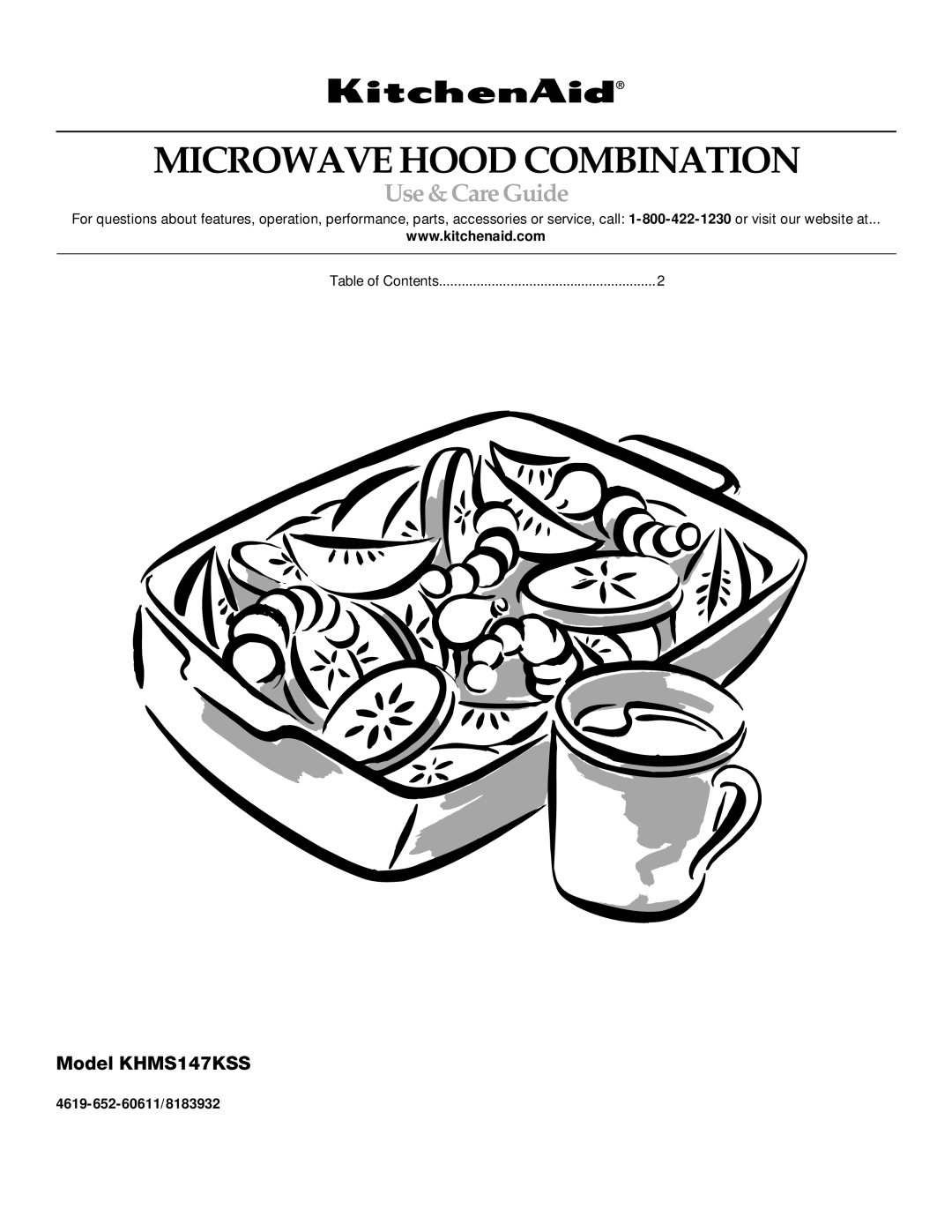 KitchenAid MICROWAVE HOOD manual Microwave Hood Combination, Use & Care Guide 