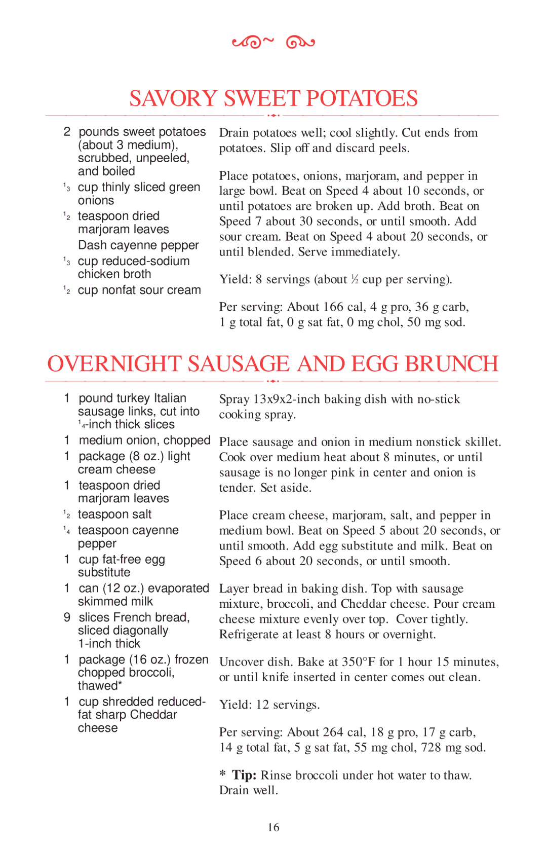 KitchenAid Mixer manual Savory Sweet Potatoes, Overnight Sausage and EGG Brunch 