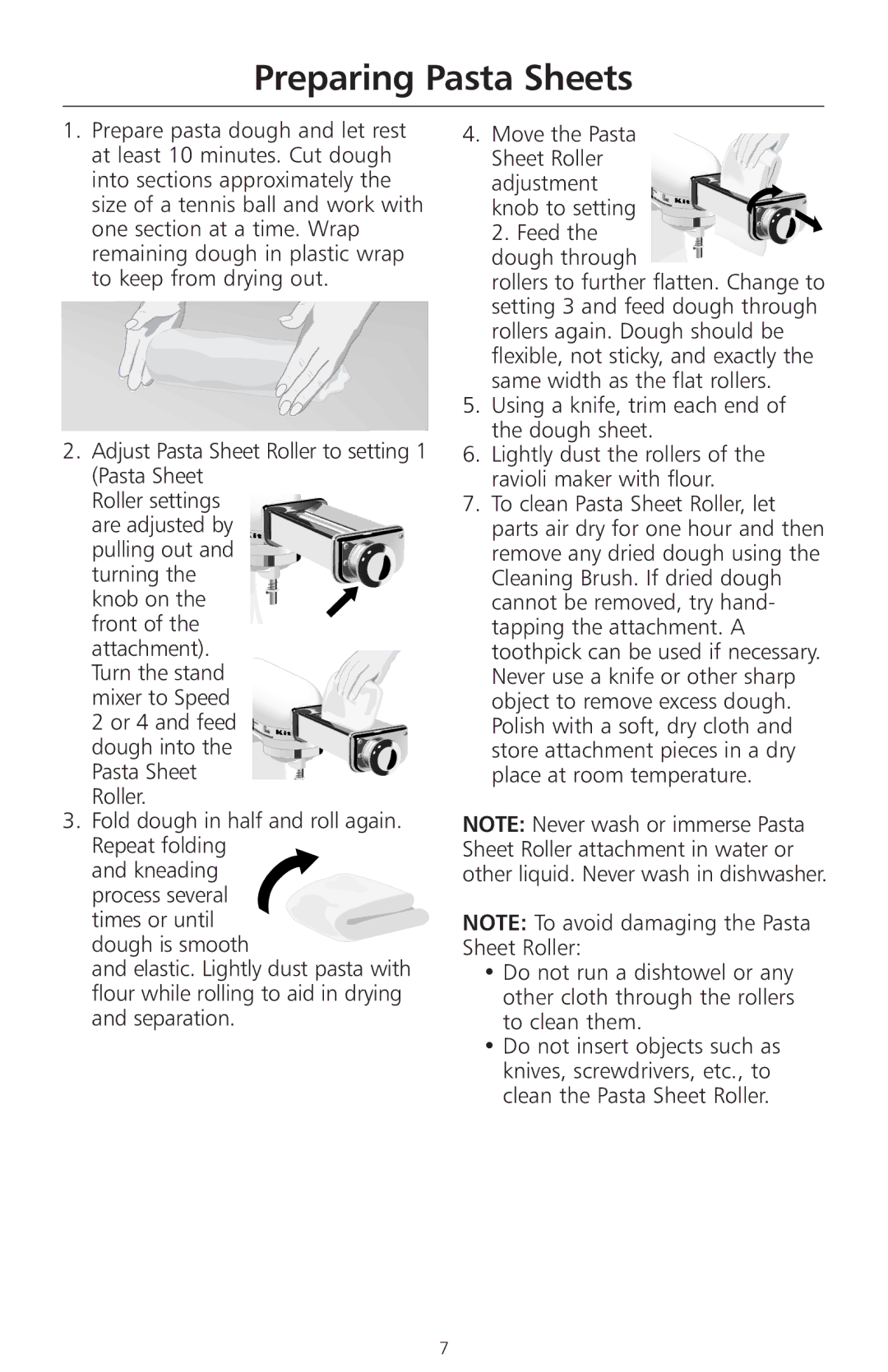 KitchenAid Model KRAV manual Preparing Pasta Sheets 