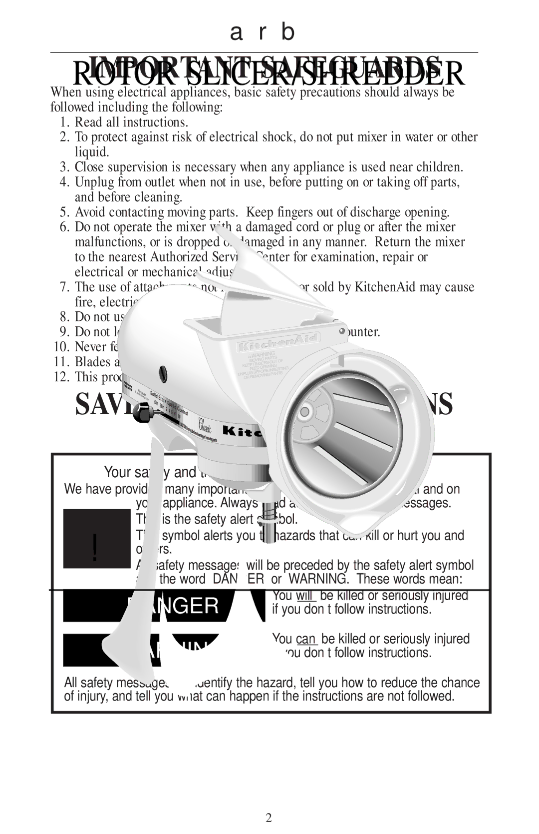 KitchenAid RVSA manual Important Safeguards 