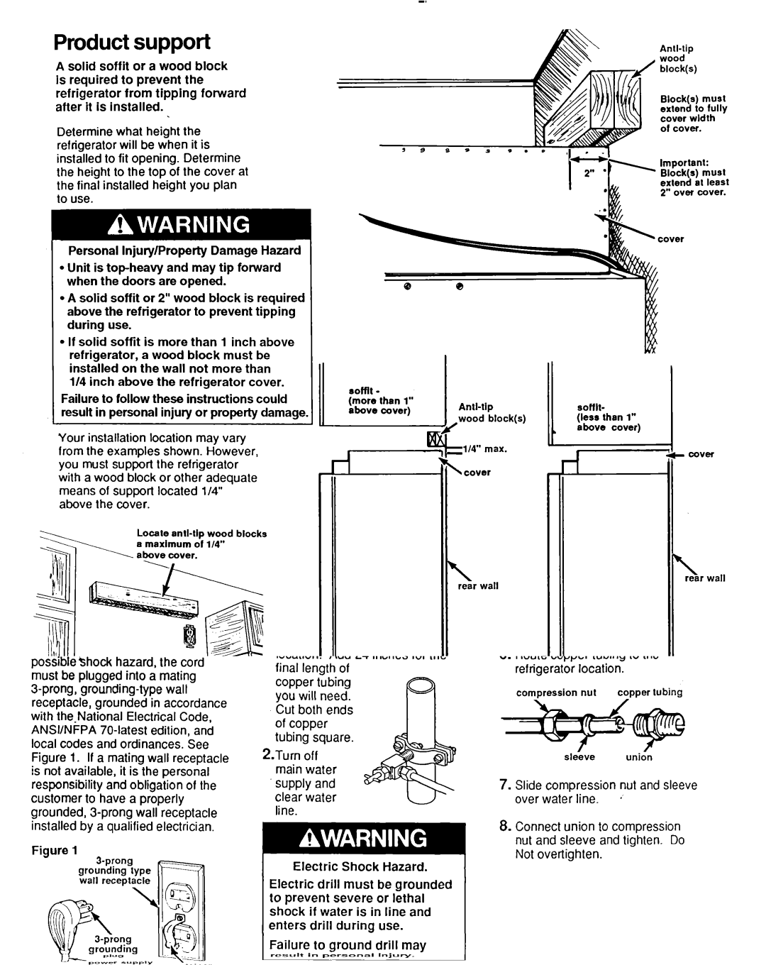 KitchenAid S-302 installation instructions Product support, Soffit 