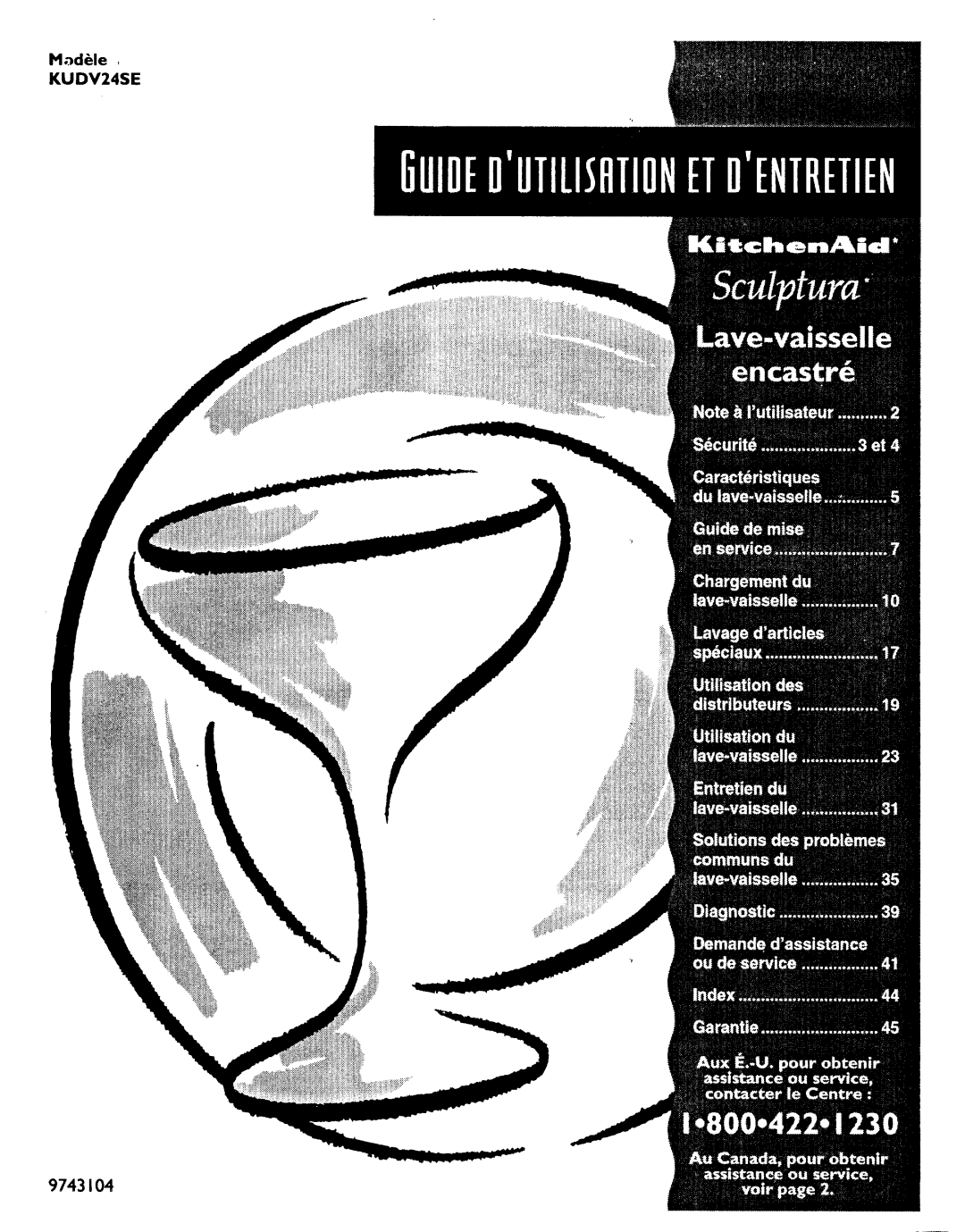 KitchenAid KUDV24SE, SCULPTURA manual 