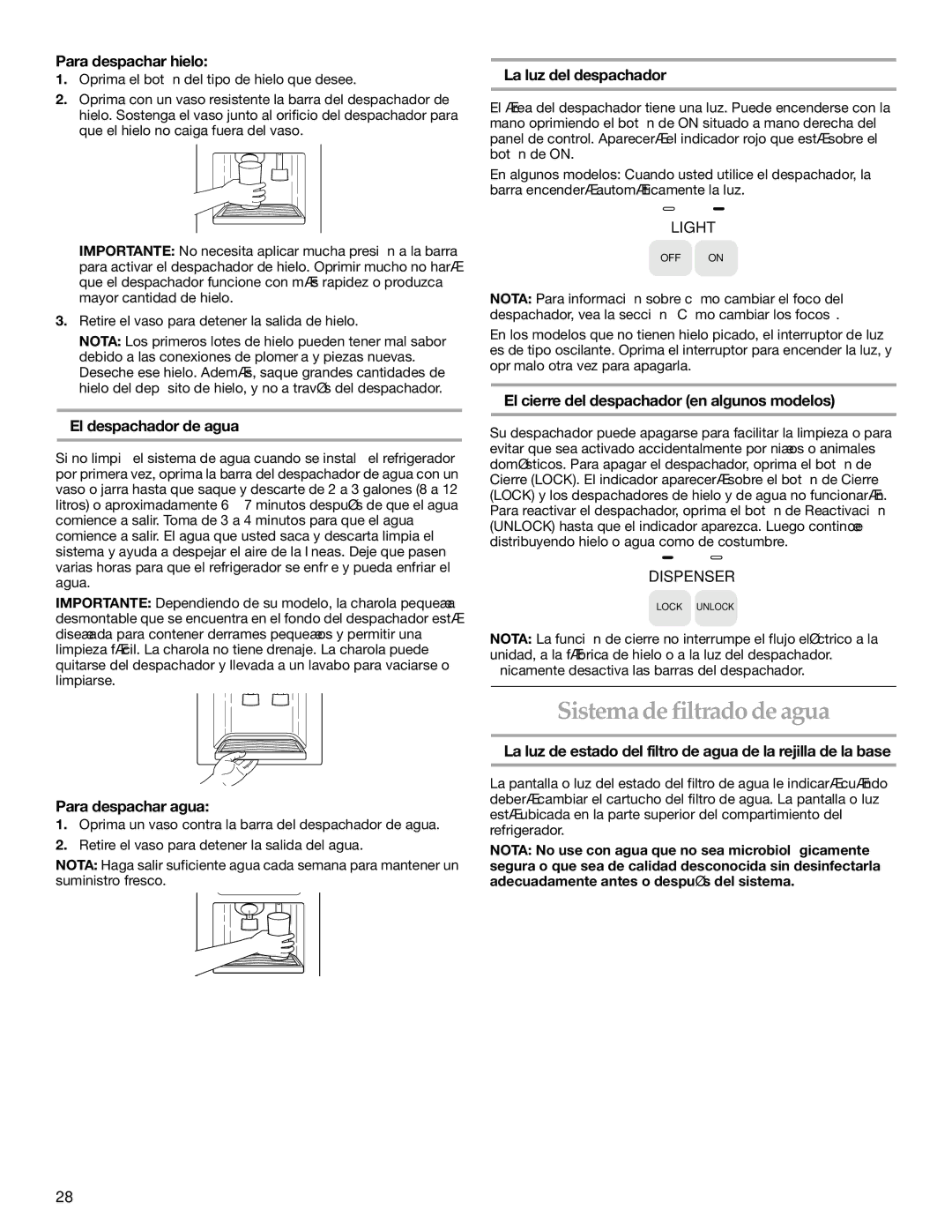 KitchenAid KSSO42FMX02, KSSC36FMS00, KSSC36FMS02, KSSC36FKS01, KSSC36FMS01, KSSC36FKB01 manual Sistema de filtrado de agua 