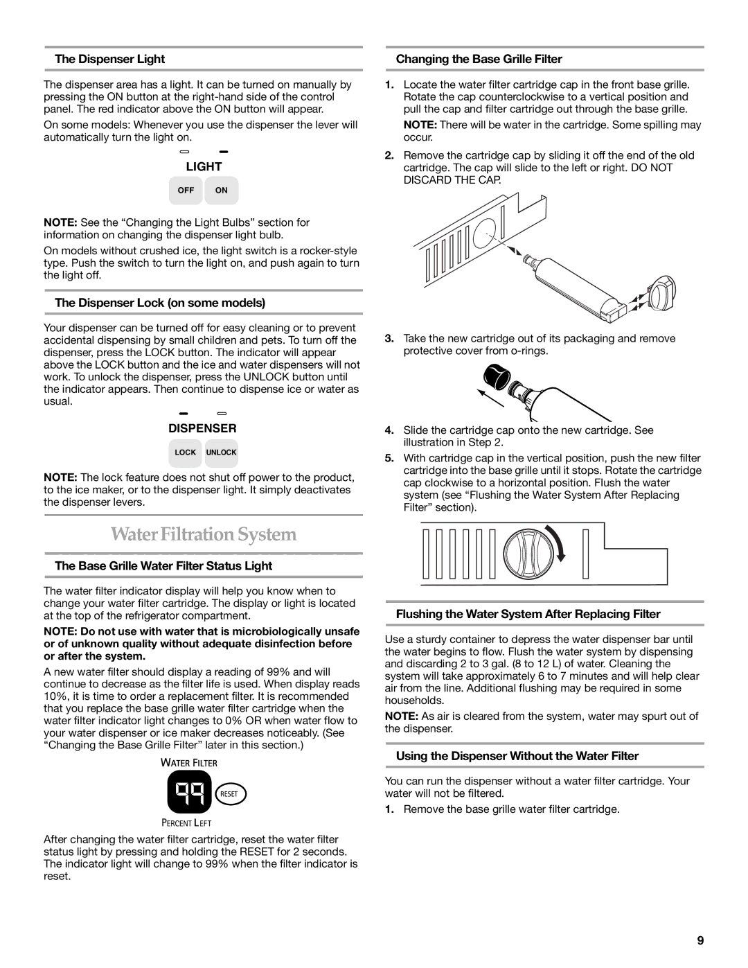 KitchenAid KSSC36QMS02, KSSC36FMS00, KSSC36FMS02, KSSC36FKS01, KSSC36FMS01, KSSC36FKB01, KSSC48QKS02 Water Filtration System 