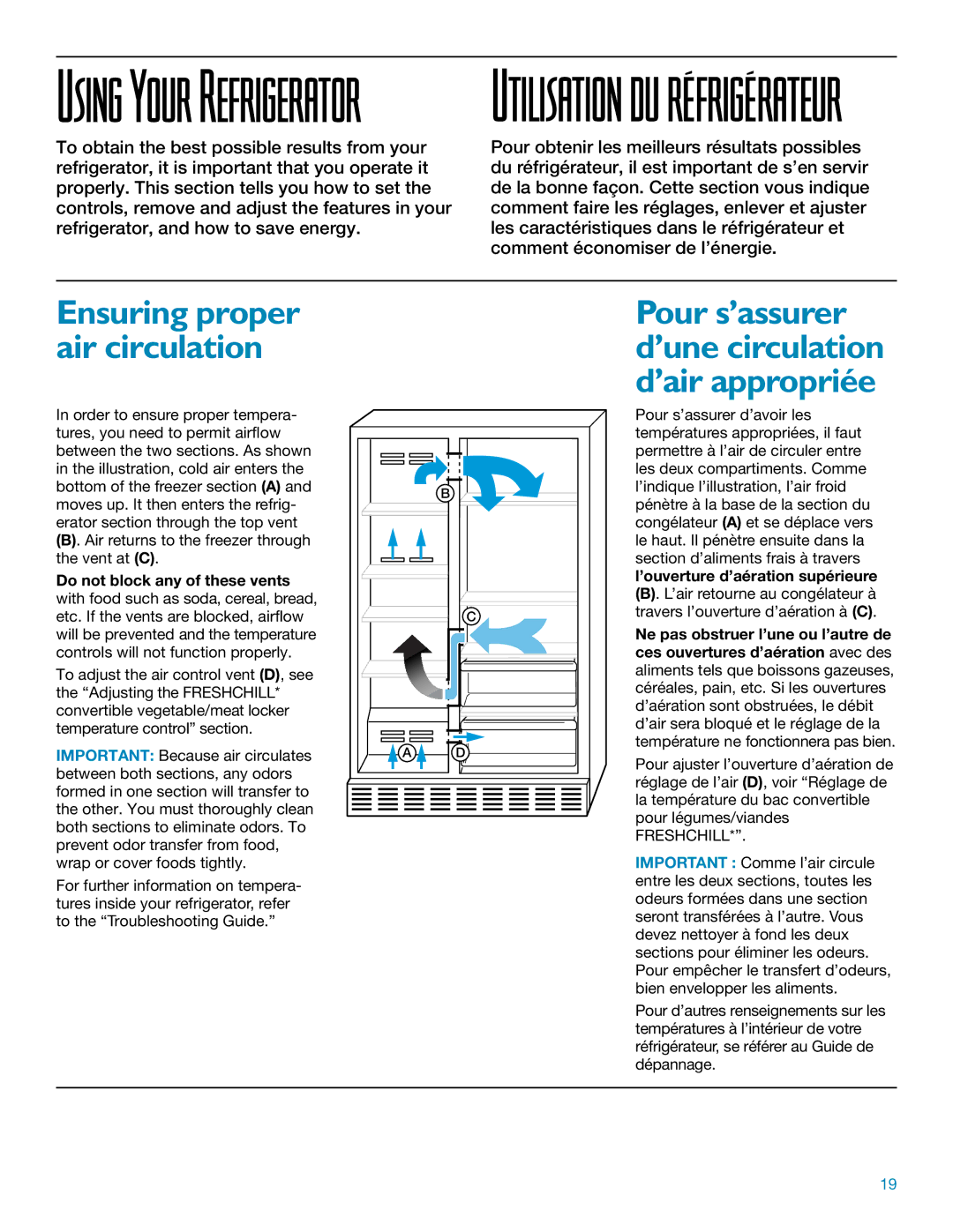 KitchenAid Side Refrigerator manual Using Your Refrigerator 