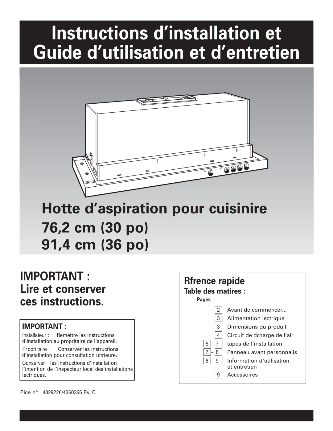 KitchenAid Slide-out Vent Hood Pages, Étapes de l’installation, Panneau avant personnalisé, Information dutilisation 