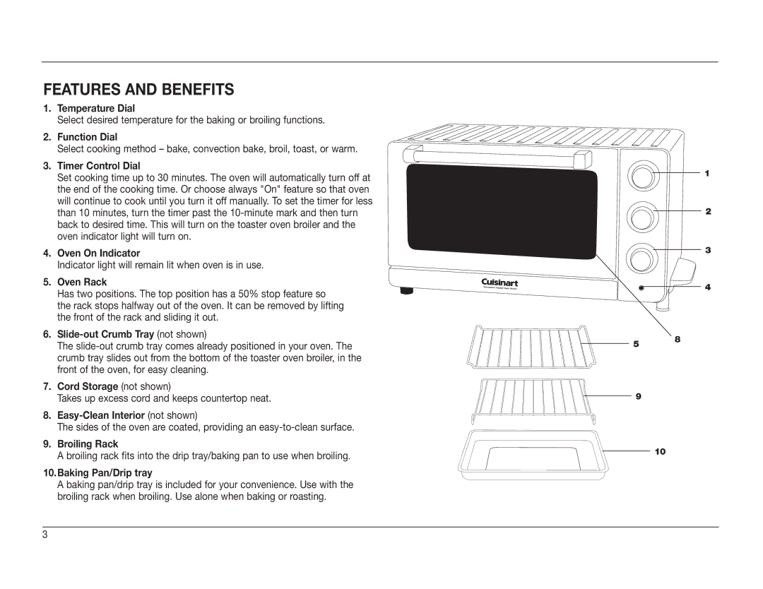 KitchenAid TOB-60C manual Temperature Dial, Function Dial, Timer Control Dial, Oven On Indicator, Oven Rack, Broiling Rack 