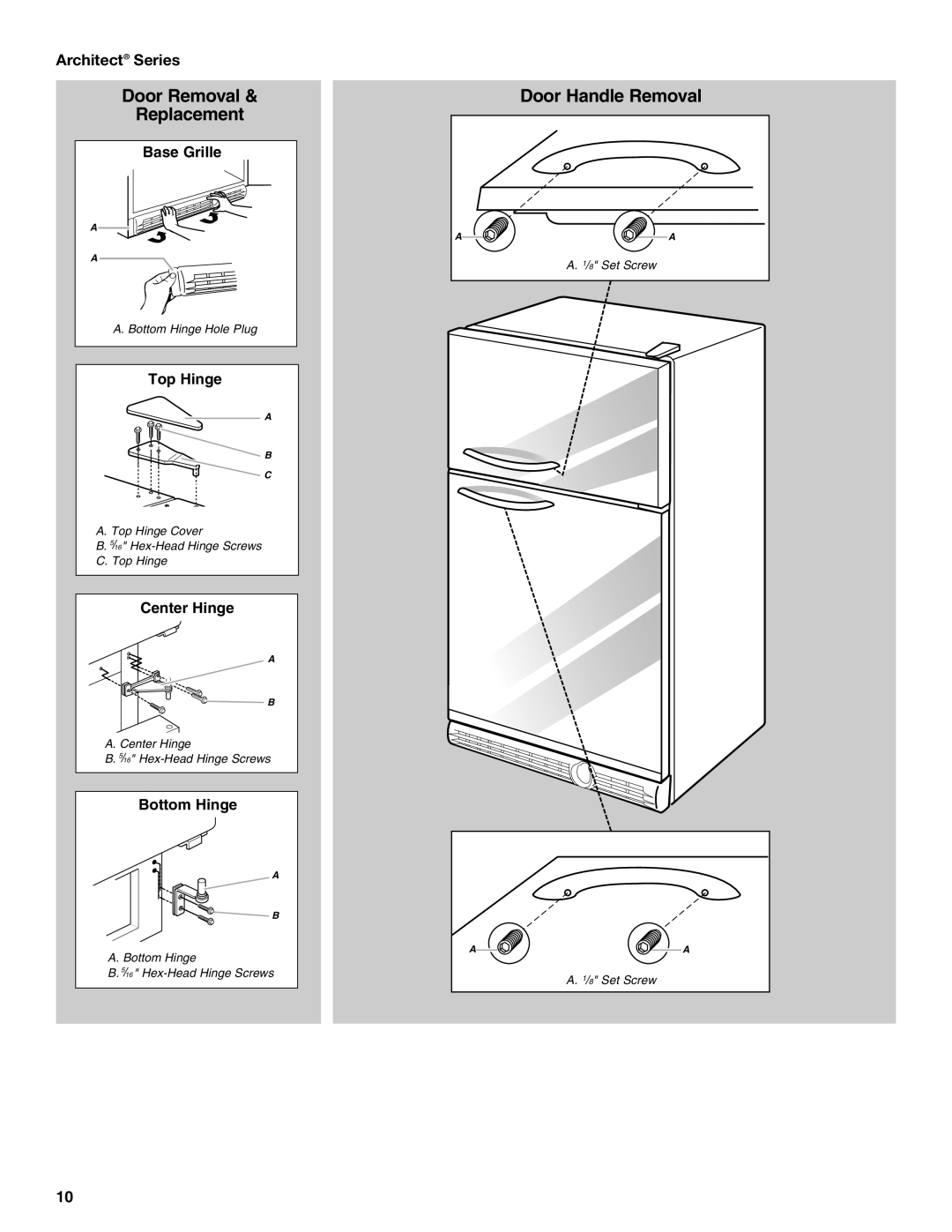 KitchenAid TOP-MOUNT REFRIGERATOR manual Architect Series 