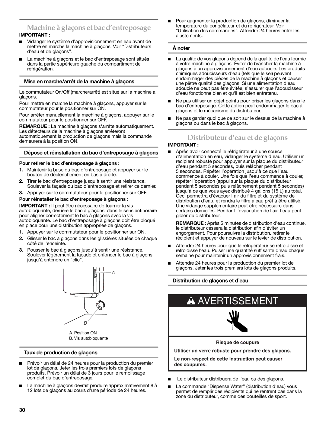 KitchenAid UKF8001AXX-750, KFIS25XVMS9 Machine à glaçons et bac d’entreposage, Distributeur d’eau et de glaçons 