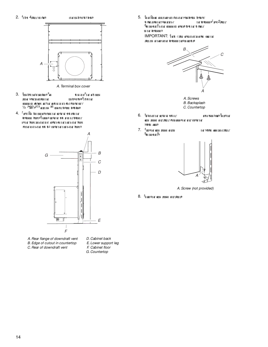 KitchenAid UXI0600DYS, UXI01200DYS Remove 4 screws attaching the terminal box cover, Tighten the lower support legs screws 