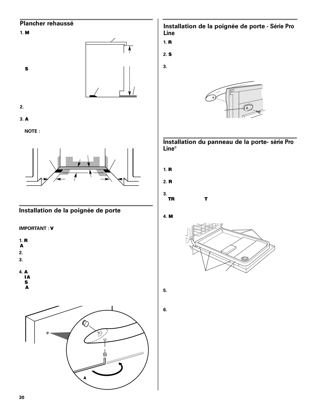 KitchenAid W10078153A Installation de la poignée de porte, Installation du panneau de la porte- série Pro Line 