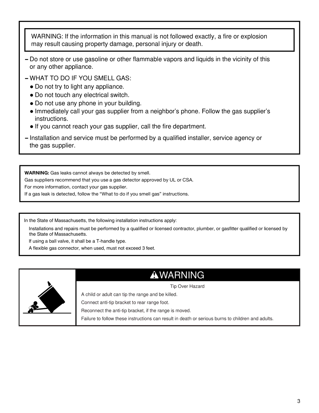 KitchenAid W10118262B installation instructions What to do if YOU Smell GAS 