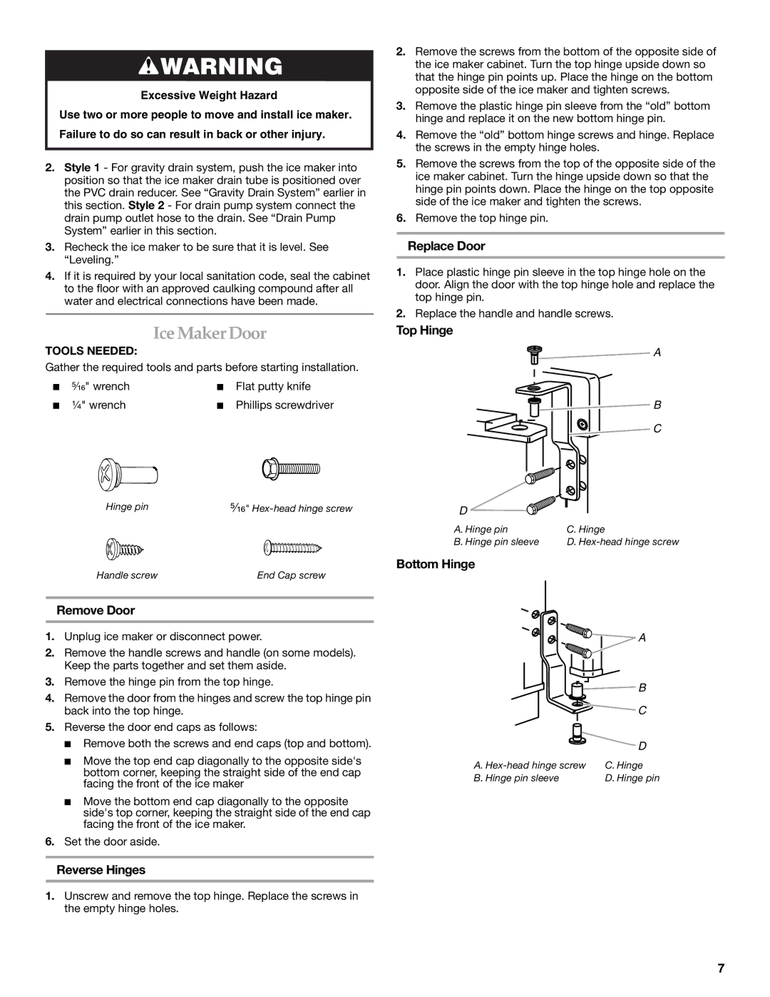 KitchenAid W10136157B manual Ice Maker Door 