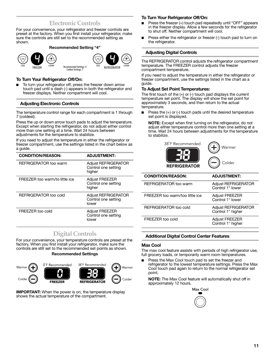 KitchenAid W10137649A installation instructions Electronic Controls, Digital Controls 