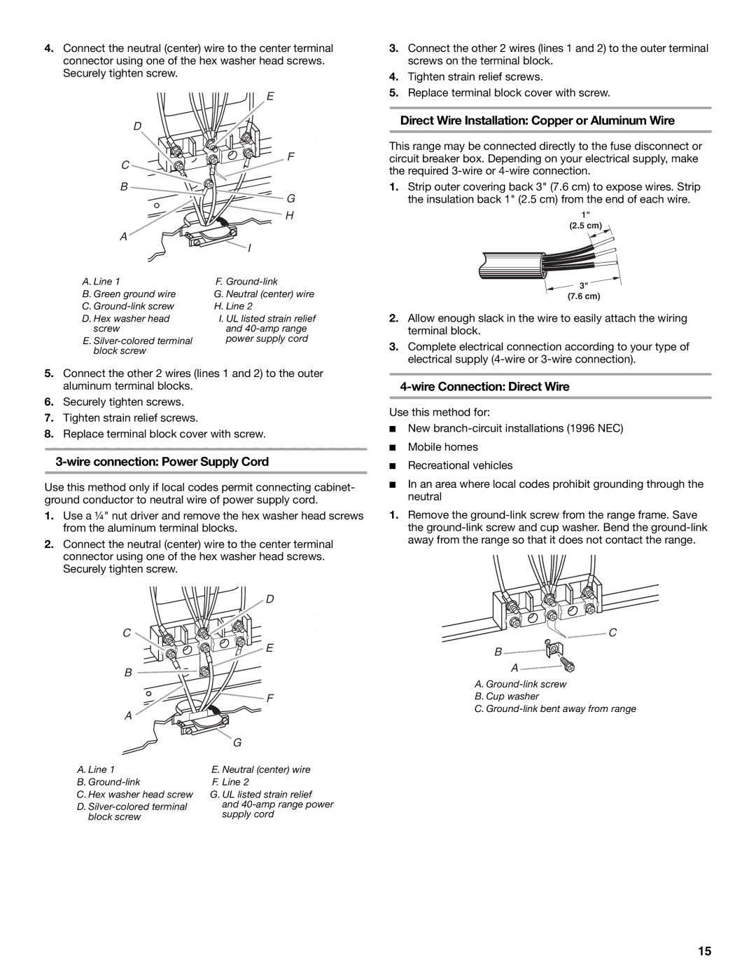 KitchenAid W10154991A Direct Wire Installation Copper or Aluminum Wire, Wire Connection Direct Wire 