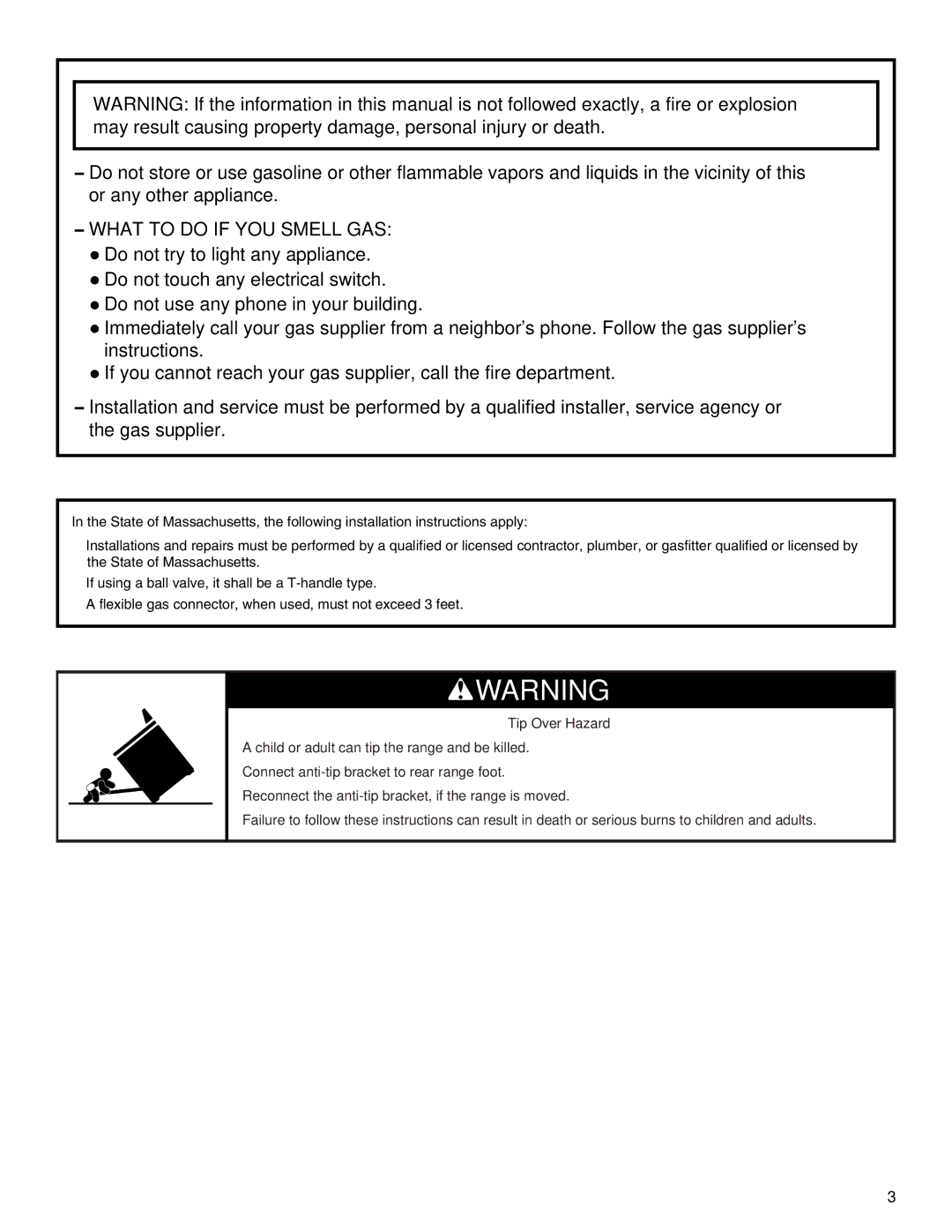 KitchenAid W10154991A installation instructions What to do if YOU Smell GAS 