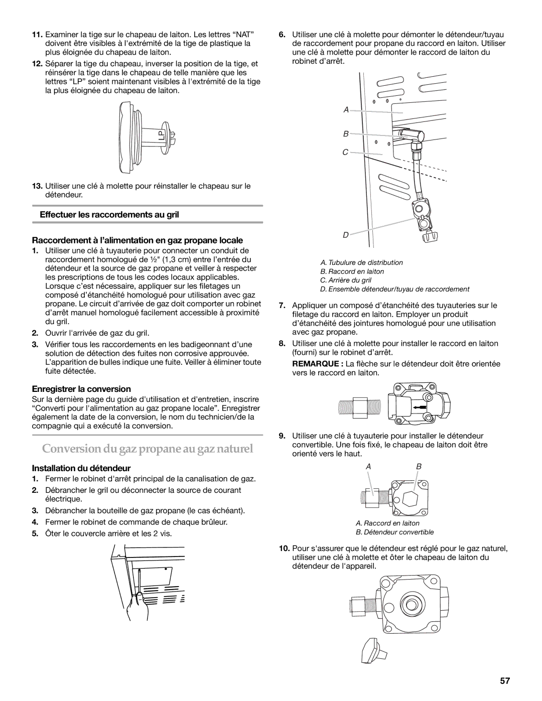 KitchenAid KBNU271VSS, W10175730A, KBNU367TSS Conversion du gaz propane au gaz naturel, Enregistrer la conversion 