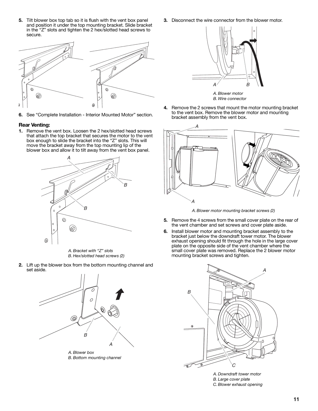 KitchenAid W101871170D installation instructions Rear Venting 