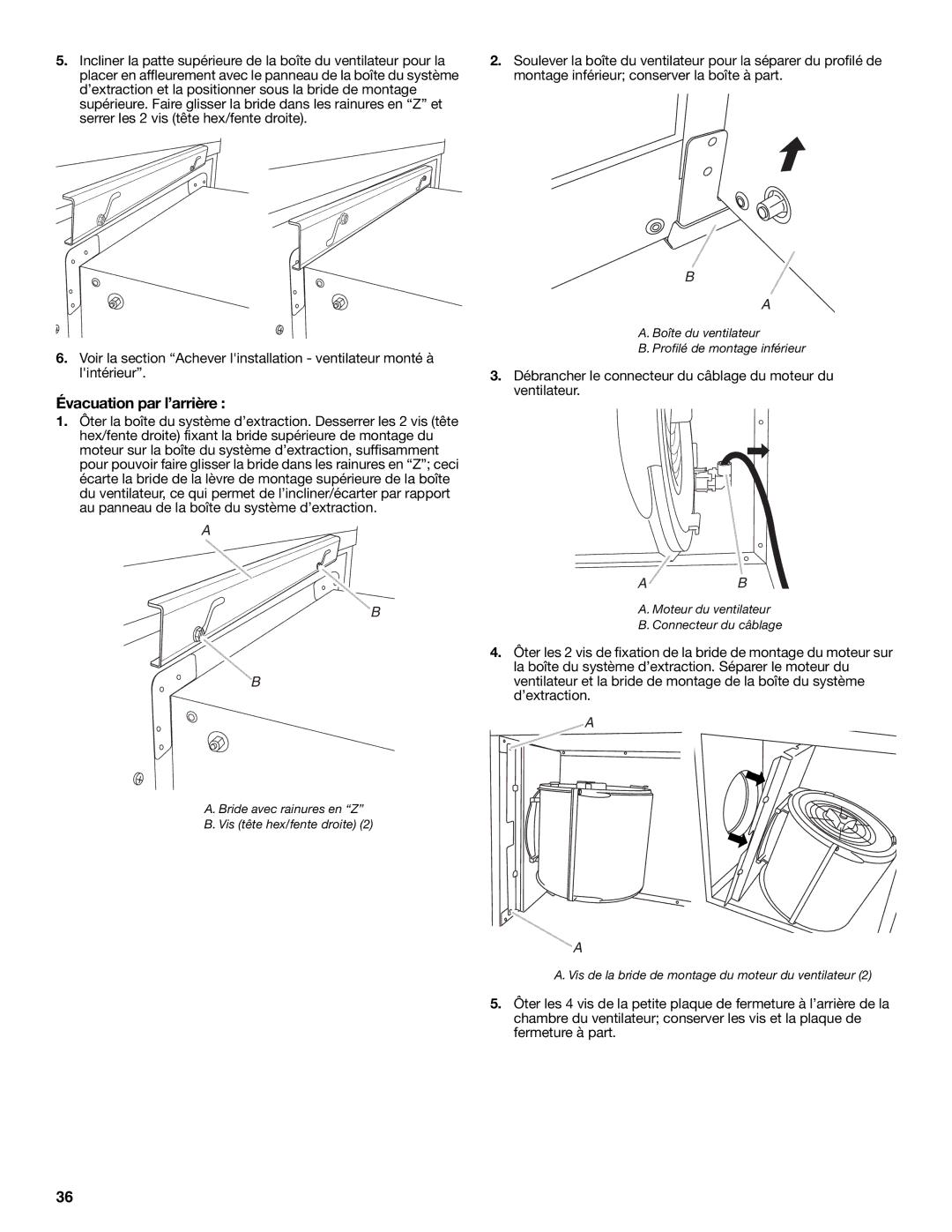 KitchenAid W101871170D installation instructions Évacuation par l’arrière 