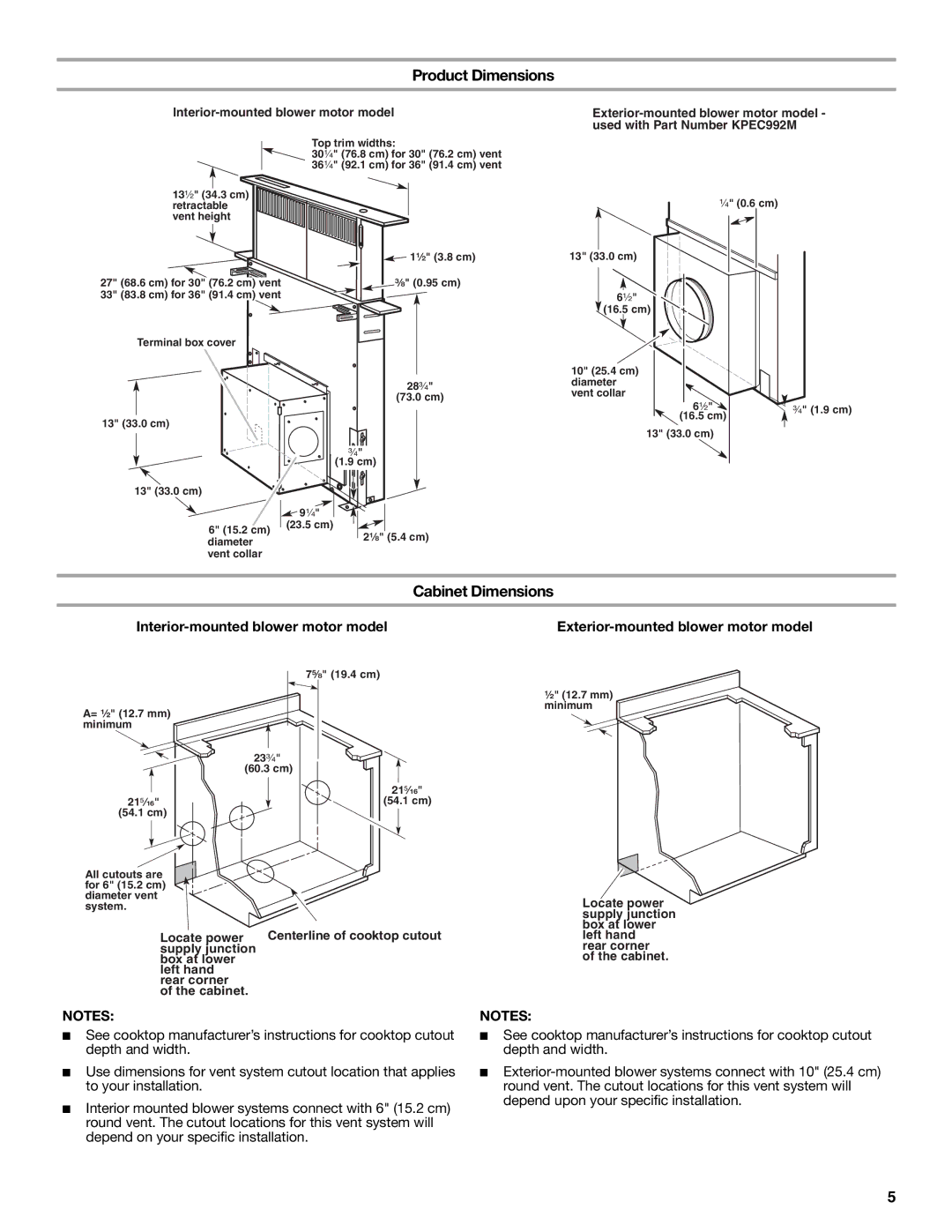 KitchenAid W101871170D installation instructions Product Dimensions, Cabinet Dimensions 