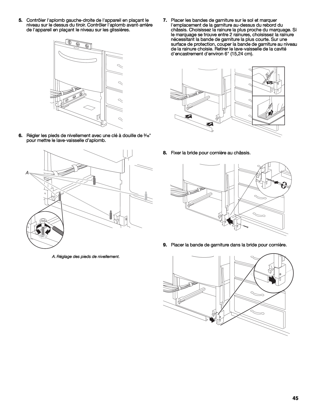KitchenAid W10216167A installation instructions Fixer la bride pour cornière au châssis 