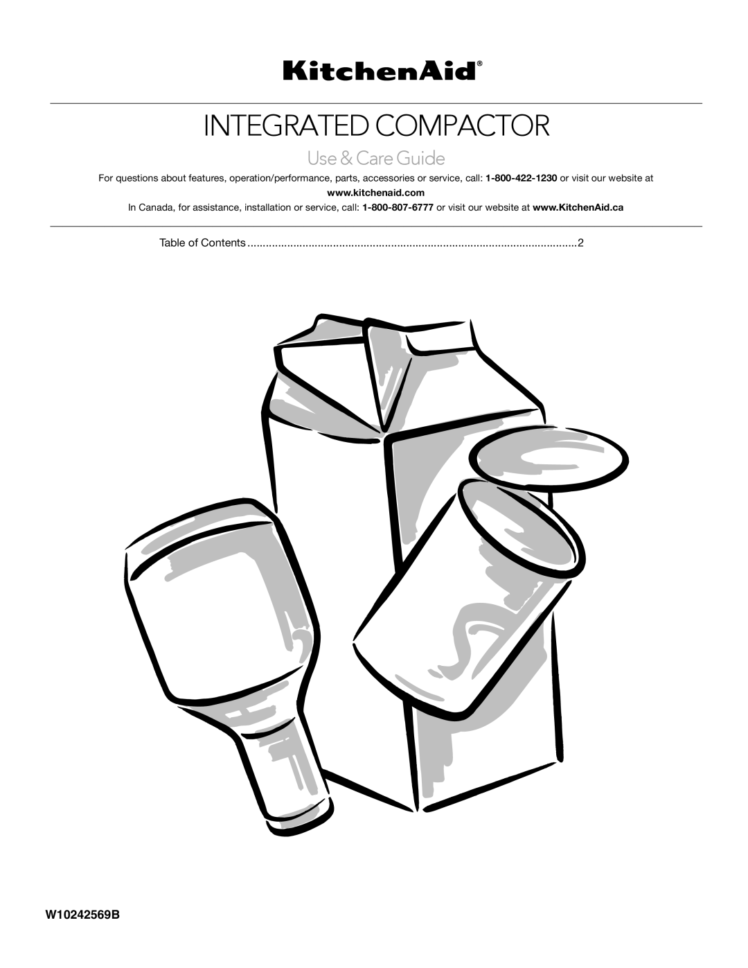 KitchenAid W10242569B manual Integrated Compactor 