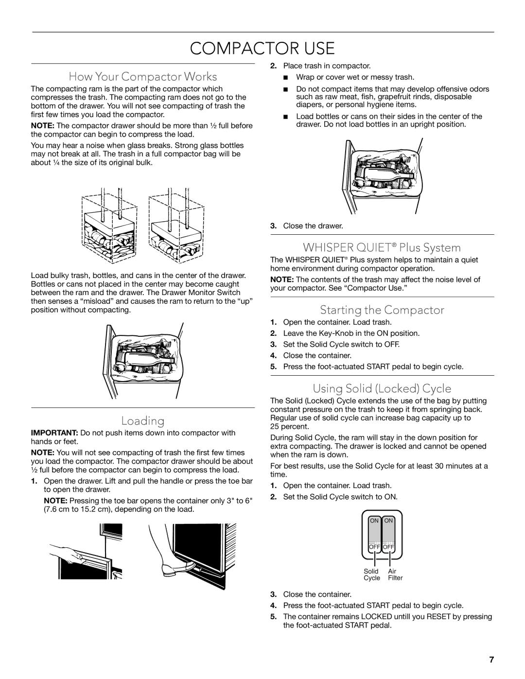 KitchenAid W10242569B manual Compactor USE 