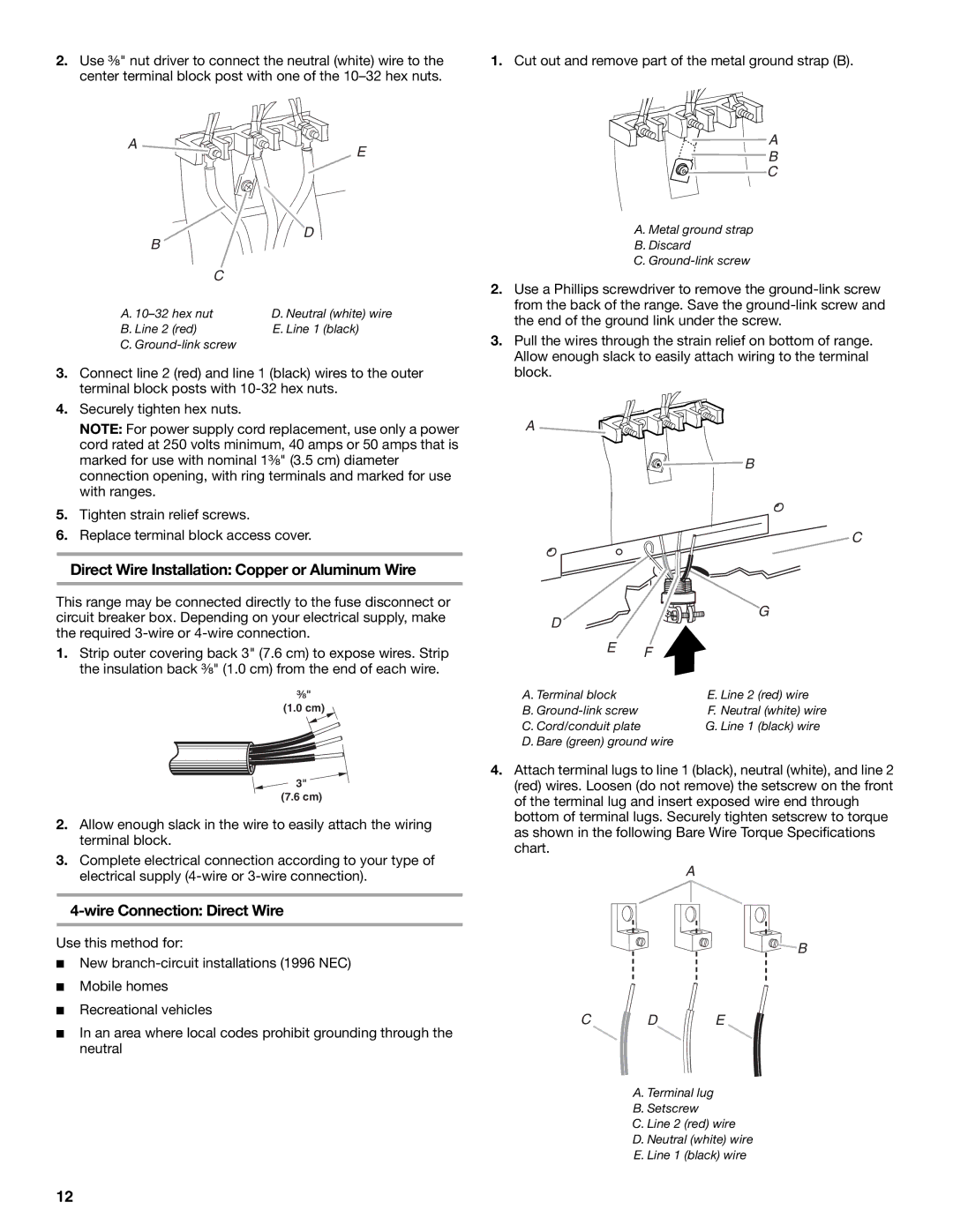 KitchenAid W10246119C Direct Wire Installation Copper or Aluminum Wire, Wire Connection Direct Wire, Hex nut 