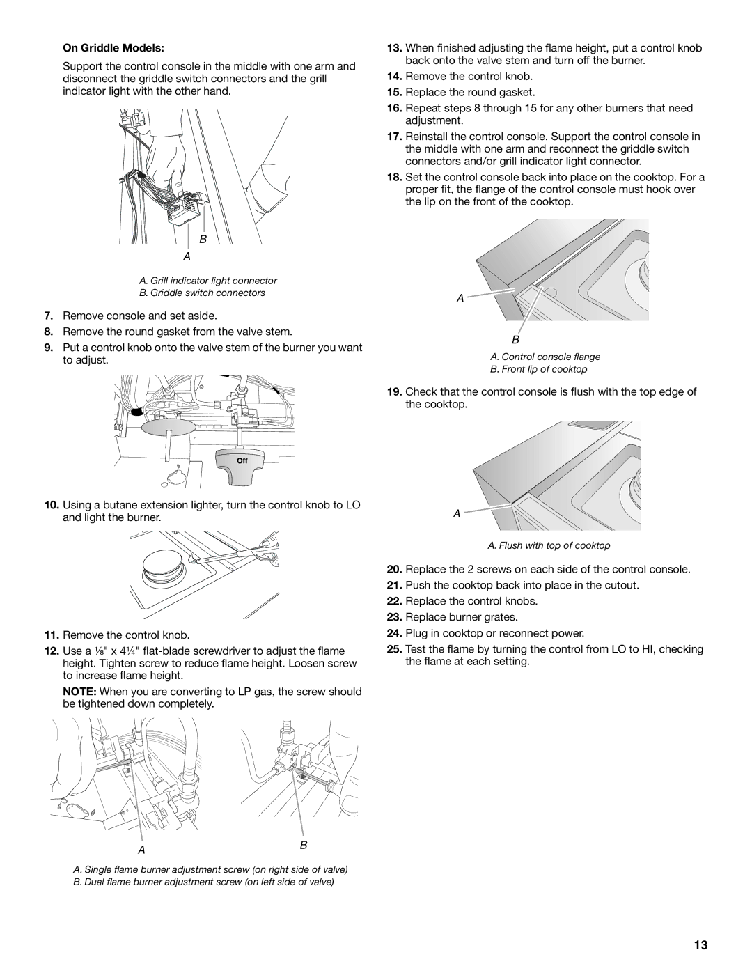 KitchenAid W10271686B installation instructions On Griddle Models 