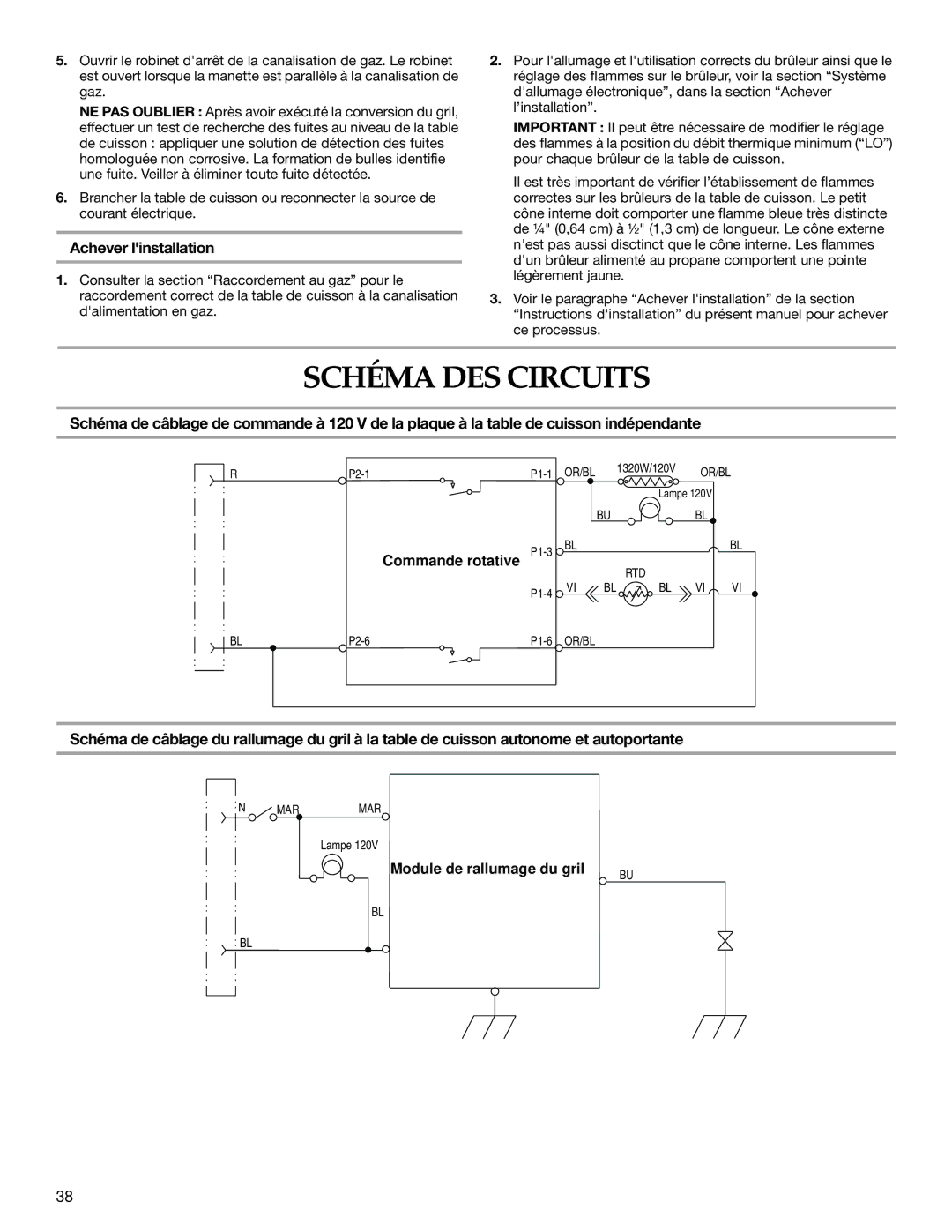 KitchenAid W10271686B installation instructions Schéma DES Circuits, Achever linstallation 