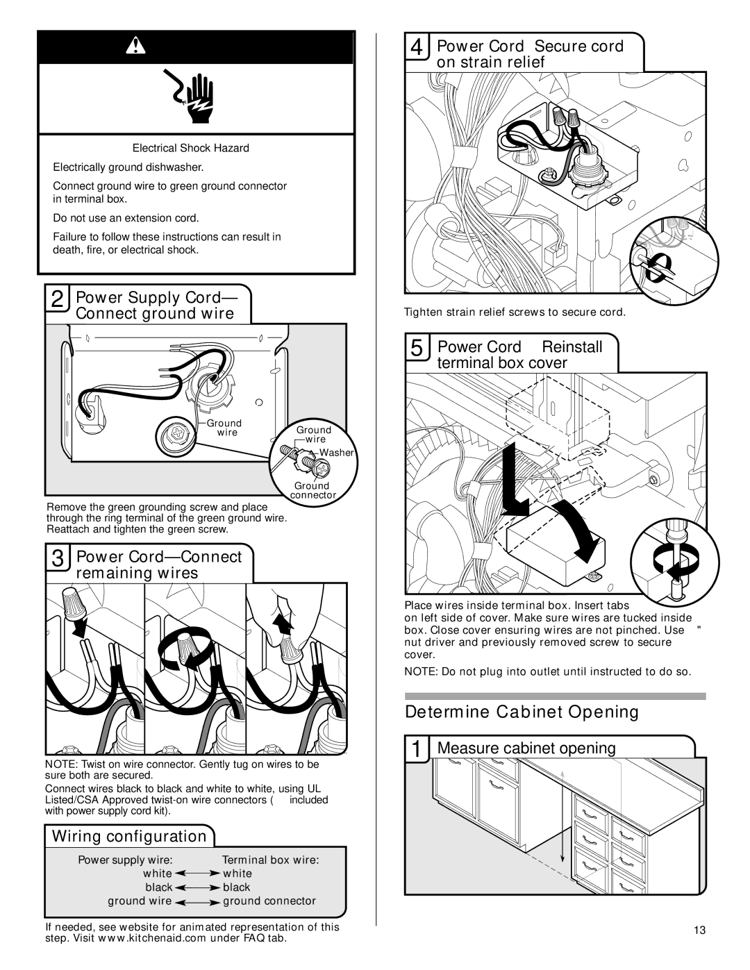 KitchenAid W10275503B installation instructions Determine Cabinet Opening 