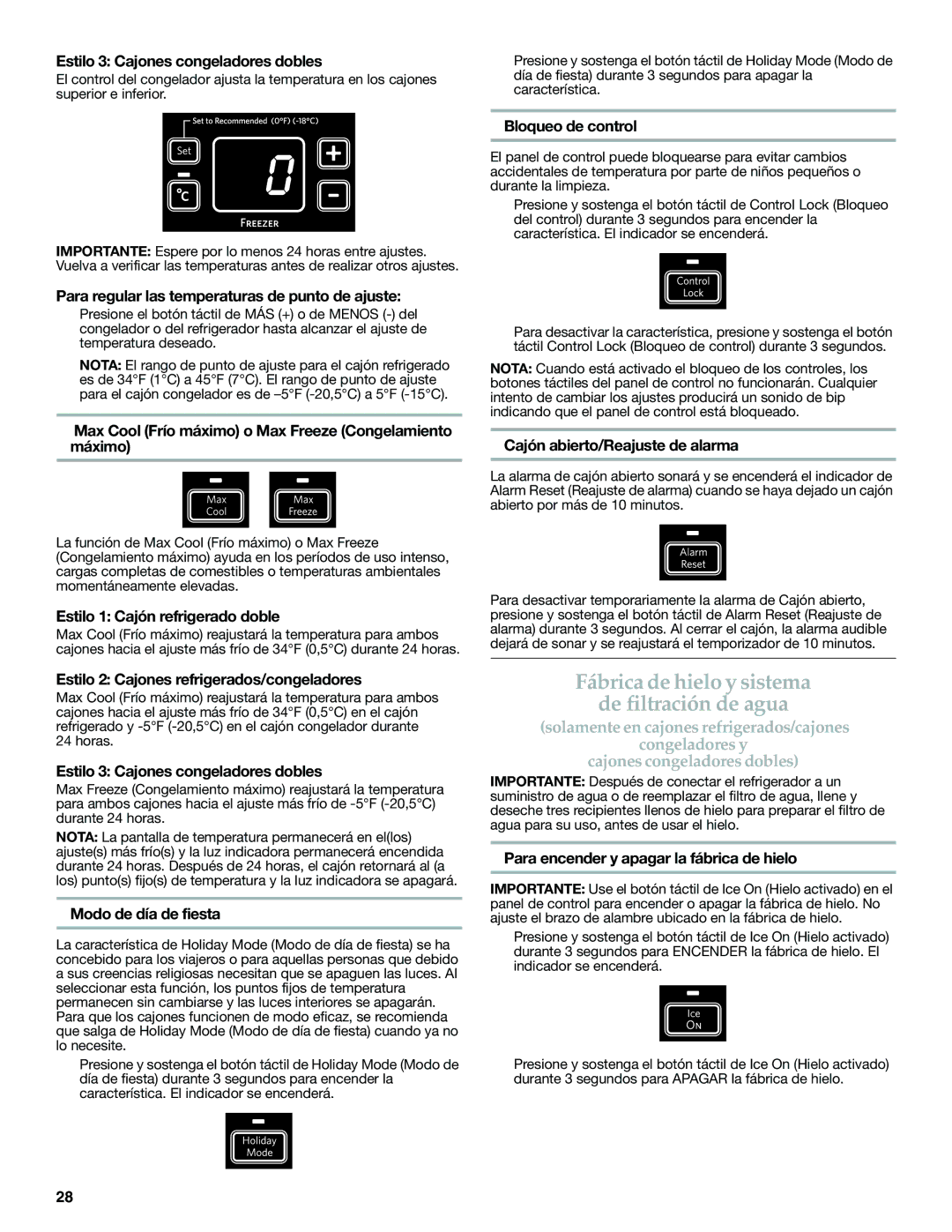 KitchenAid W10310148A manual Fábrica de hielo y sistema De filtración de agua 