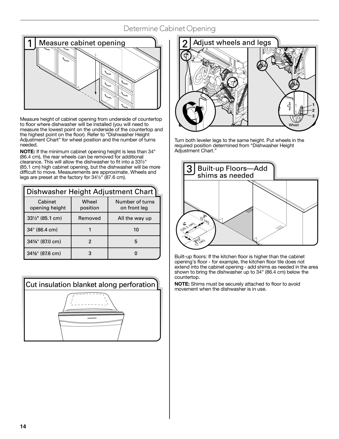 KitchenAid W10321621D installation instructions Determine Cabinet Opening 