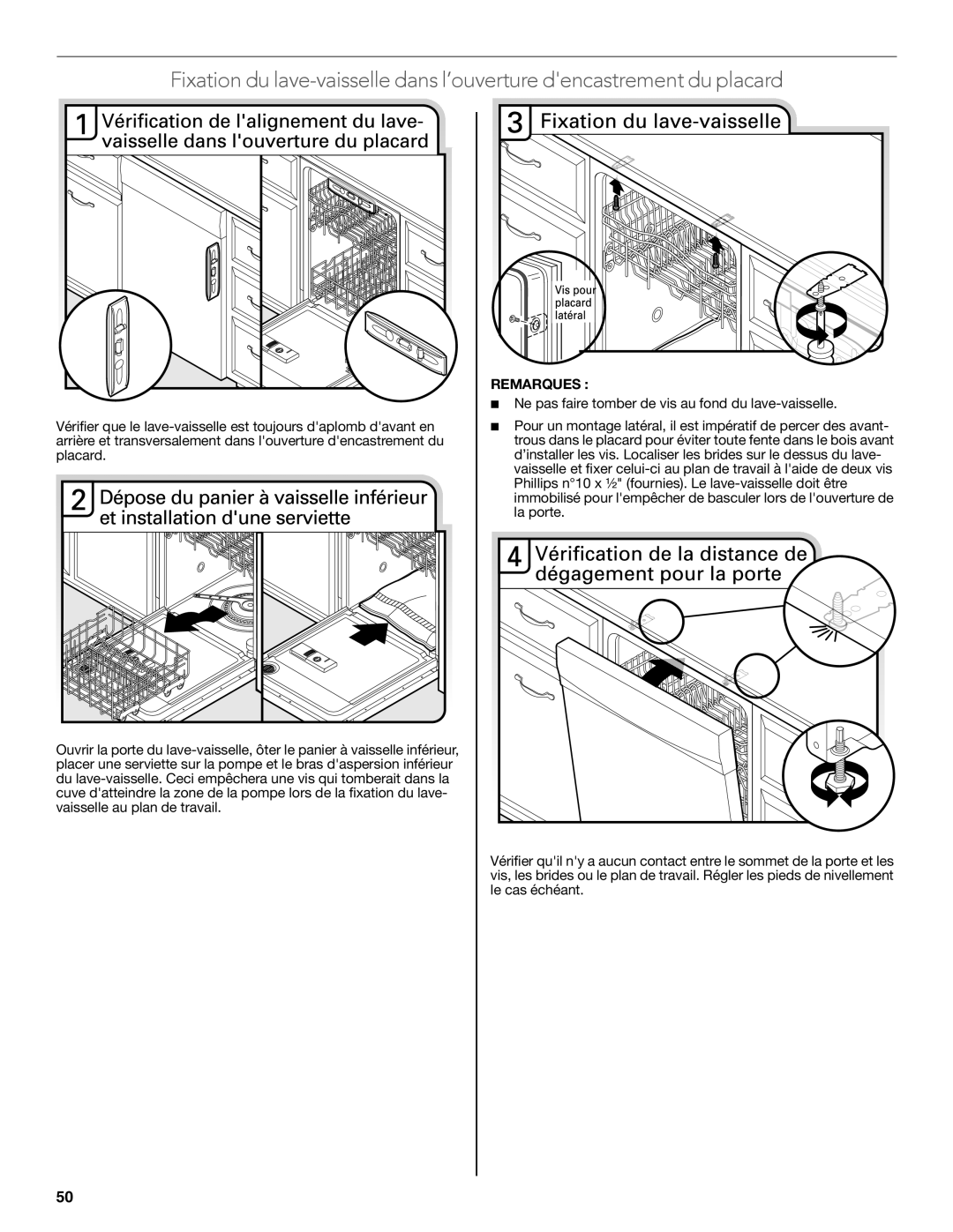 KitchenAid W10321621D installation instructions Remarques 