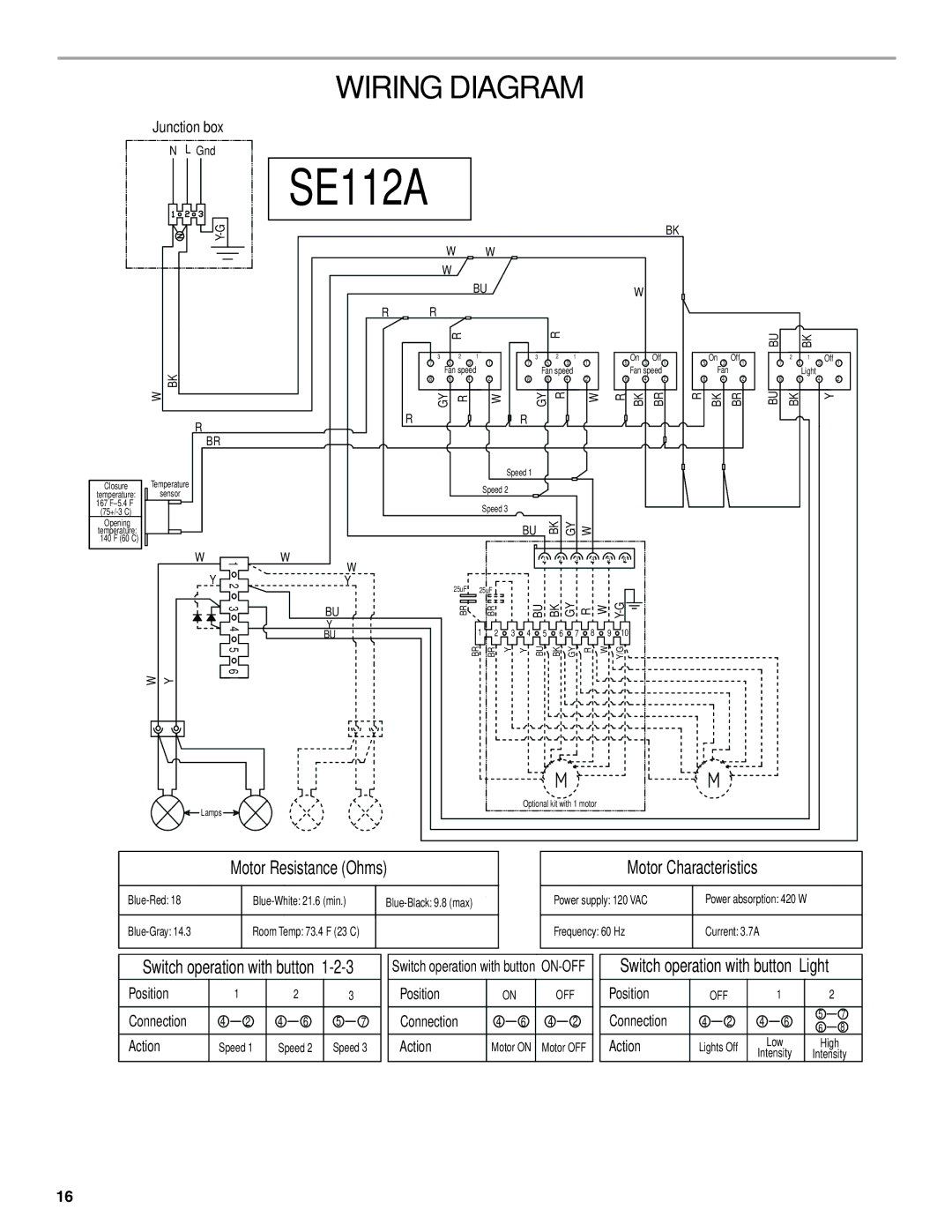 KitchenAid W10331007B installation instructions SE112A, Wiring Diagram 