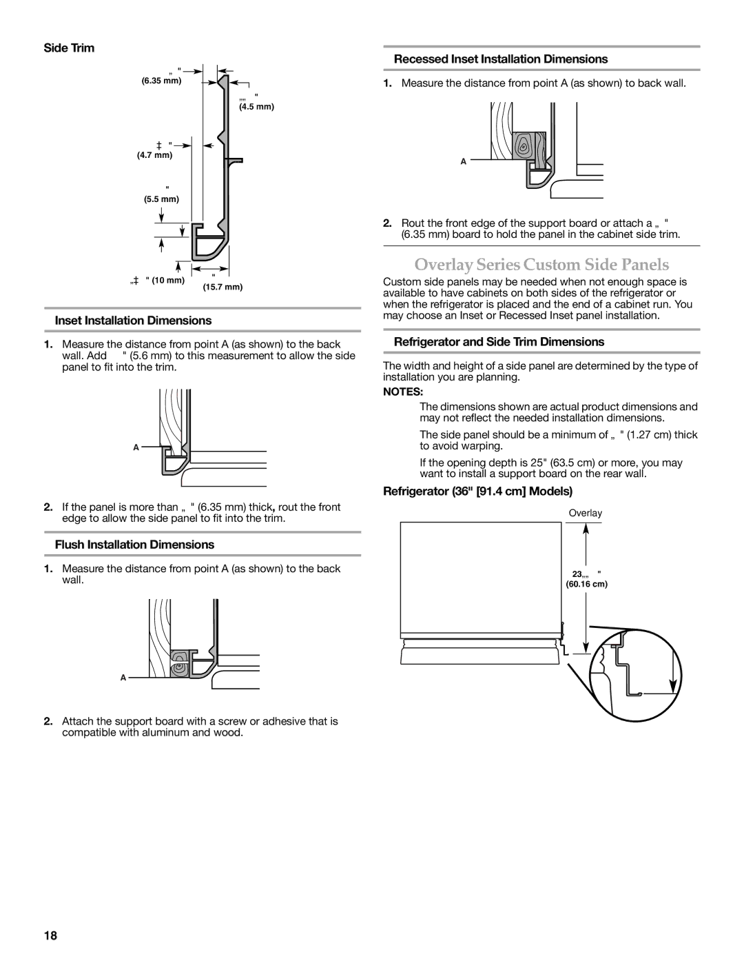 KitchenAid W10379132A manual Overlay Series Custom Side Panels 