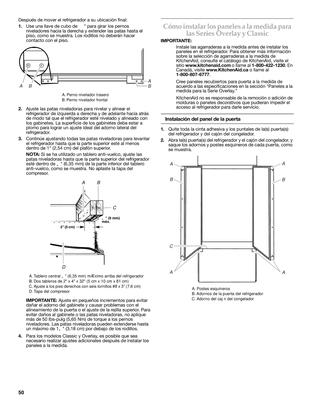 KitchenAid W10379132A manual Instalación del panel de la puerta 