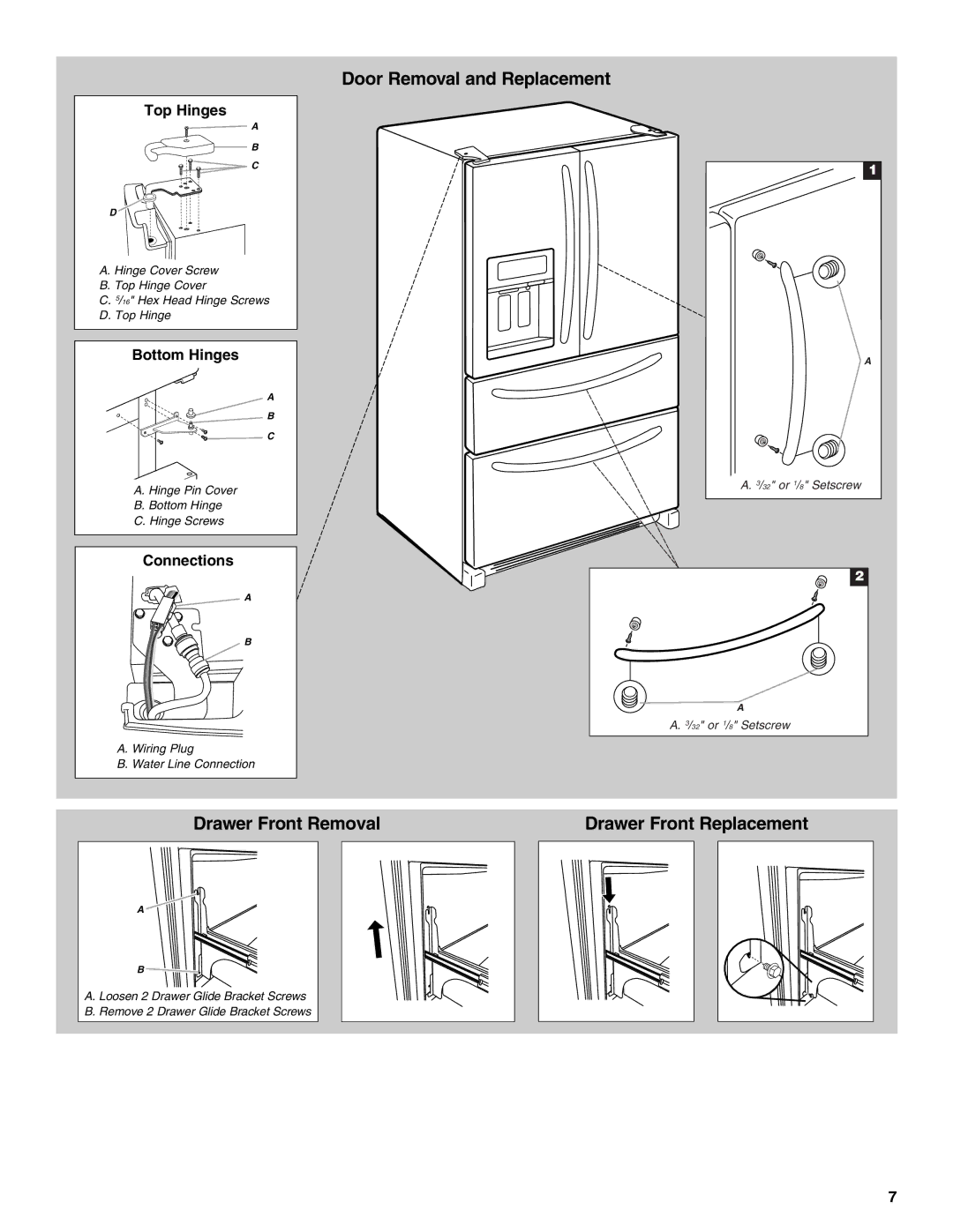 KitchenAid KFXS25RYMS, W10390410A, KFXS25RYWH installation instructions Drawer Front Replacement 